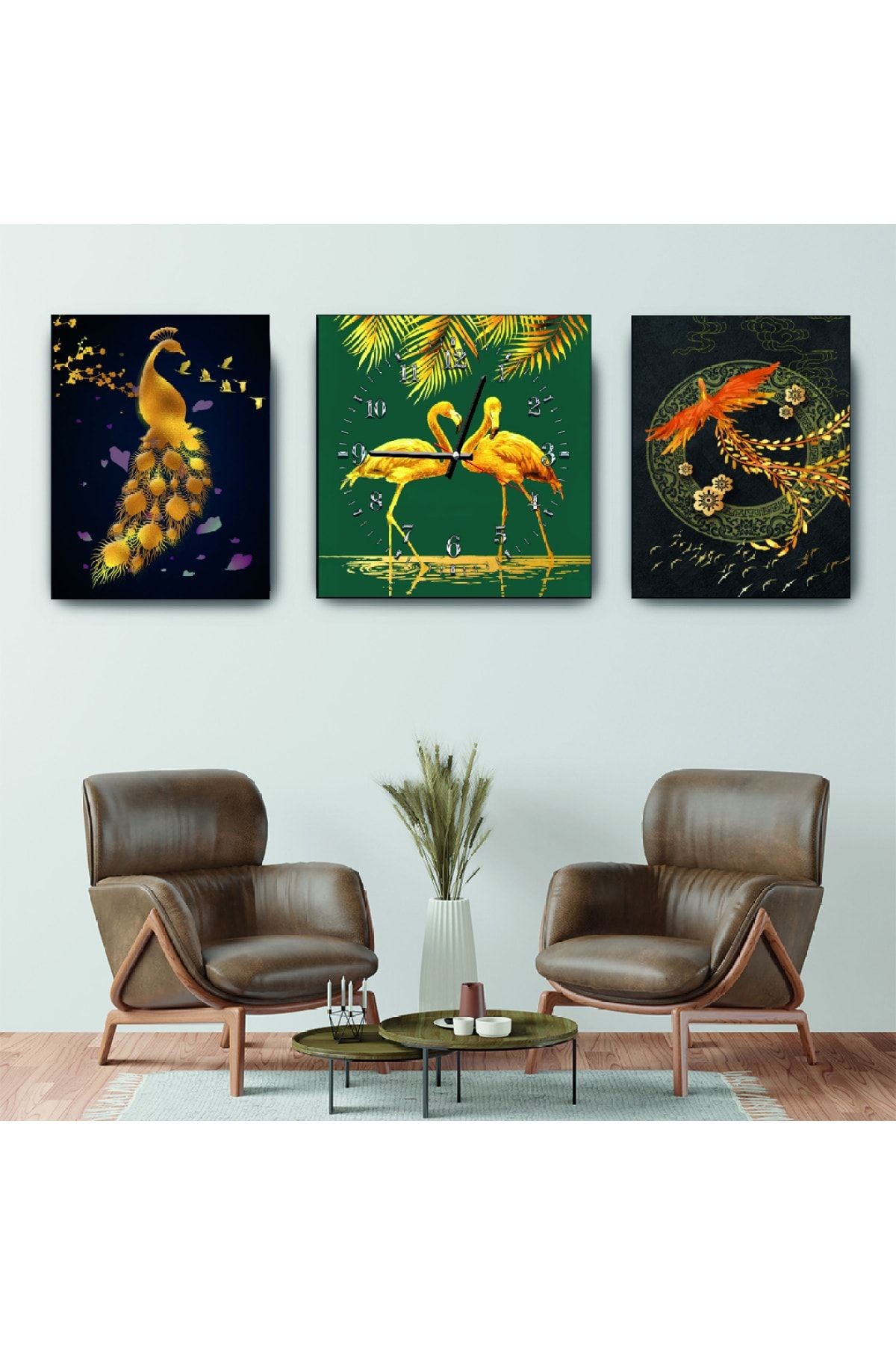 Flamingo Mdf Tablo Ve Saat Kombin