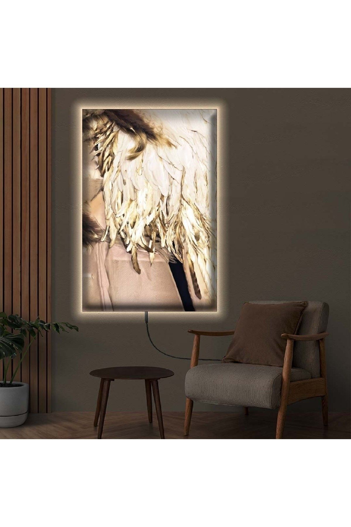 Ledli 70x100 Çiçek Desen Kanvas Tablo
