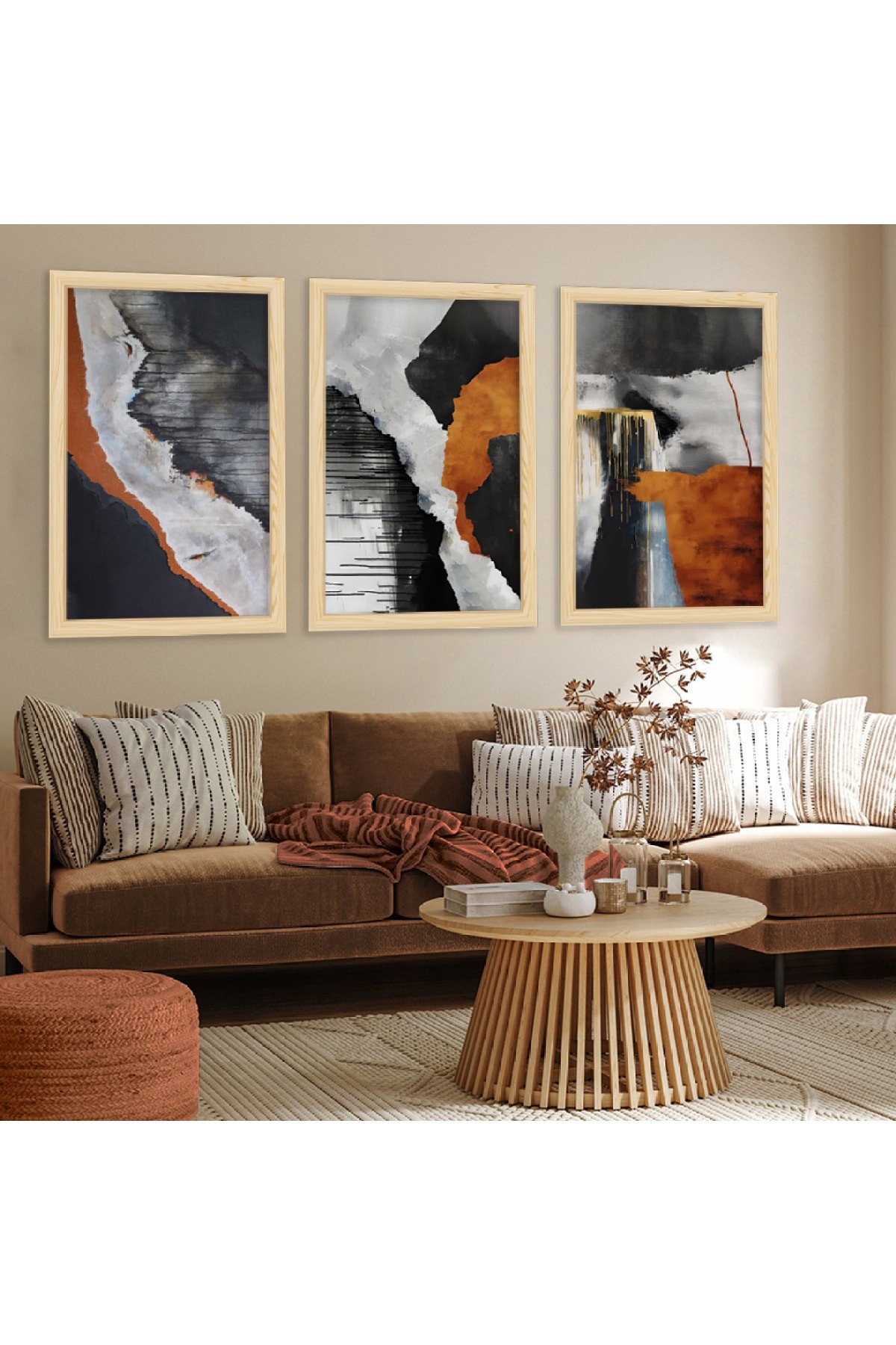 Özel Tasarım Ahşap Çerçeveli Modern Uv Baskı Tablo