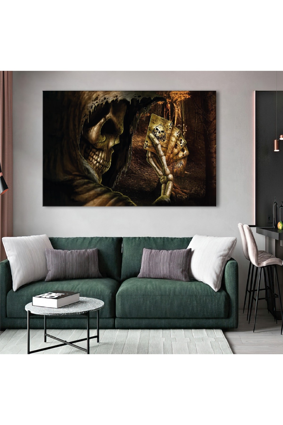 Kurukafa Hayalet Ahşap Şase Dijital Baskı Kanvas Tablo 120X80Cm