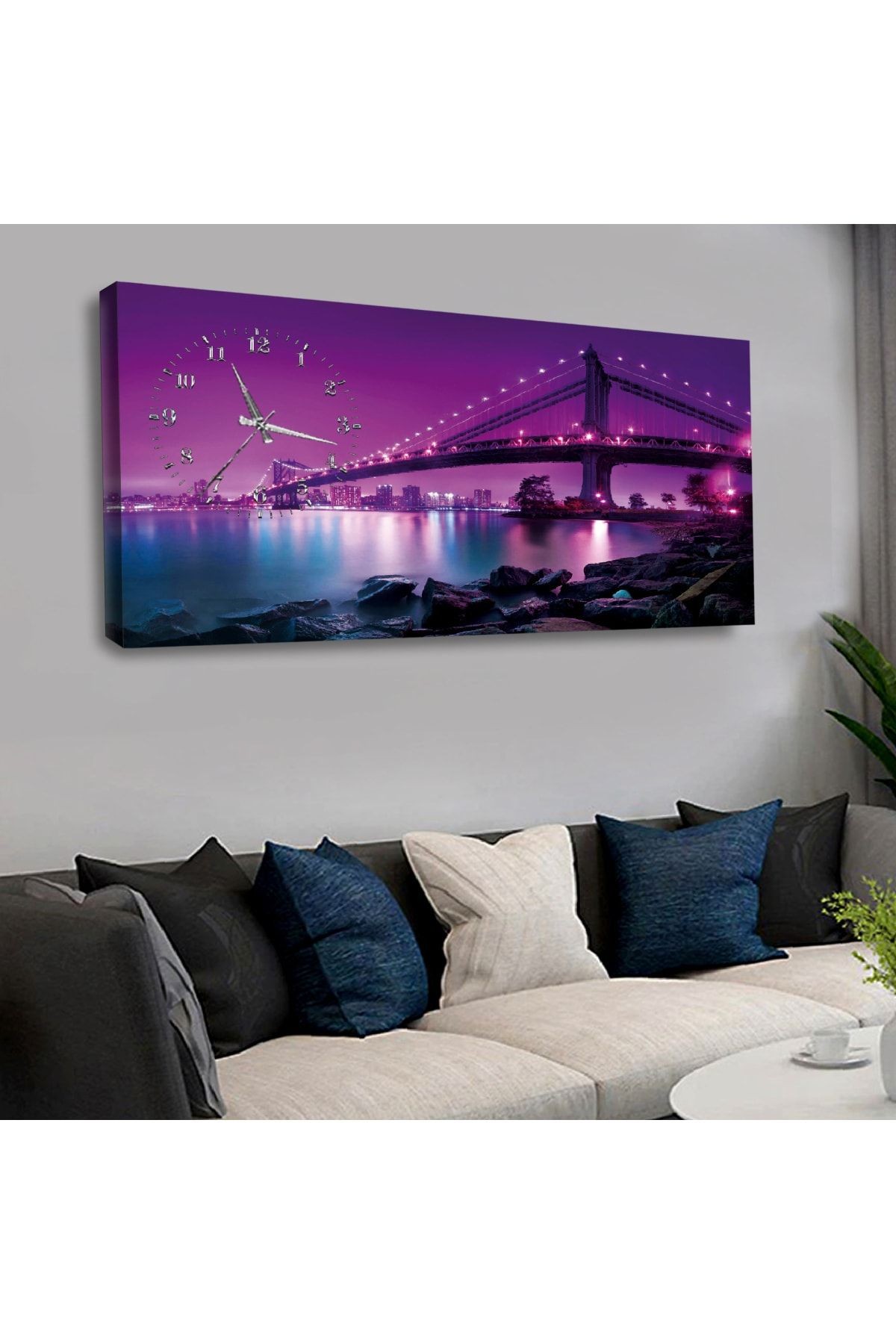 Zevahir 120x60 Cm Saatli Kanvas Tablo Kvs187