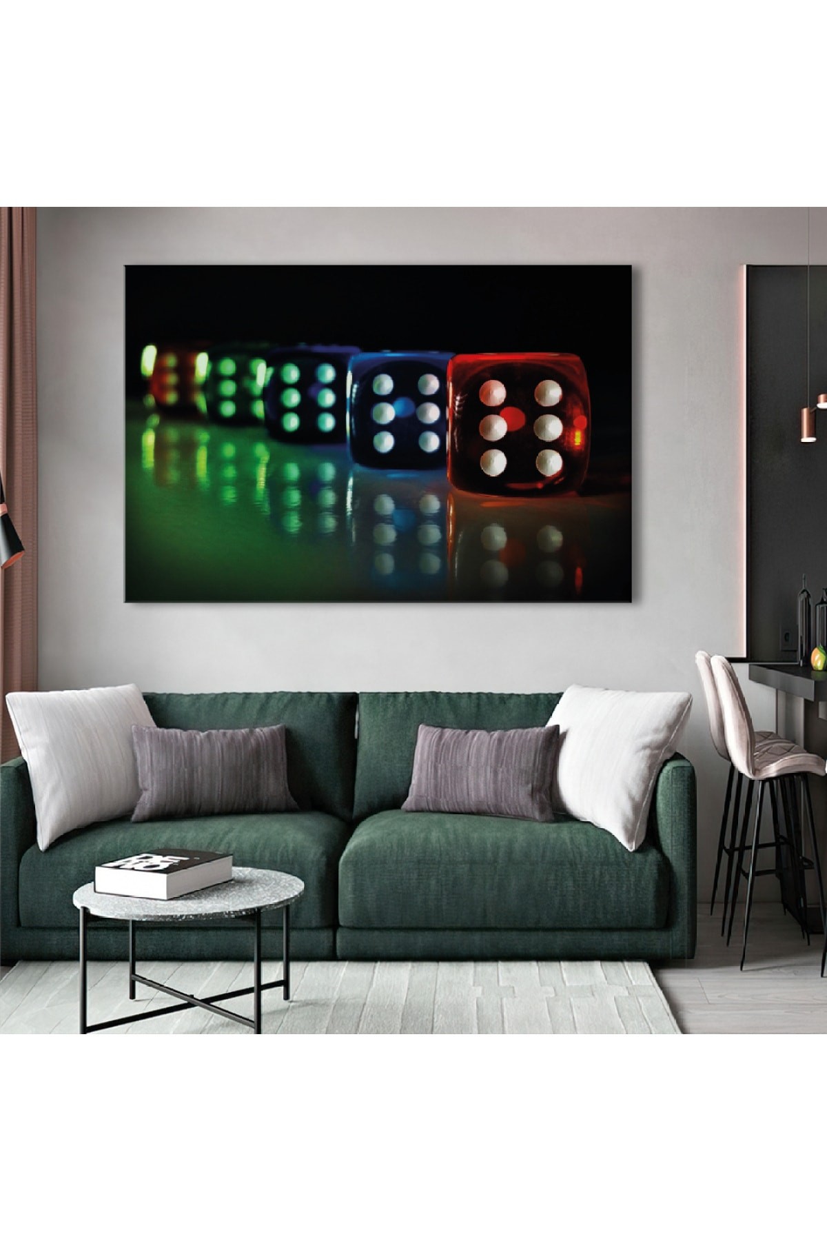 Zar Ahşap Şase Dijital Baskı Minimal Kanvas Tablo 120X80Cm