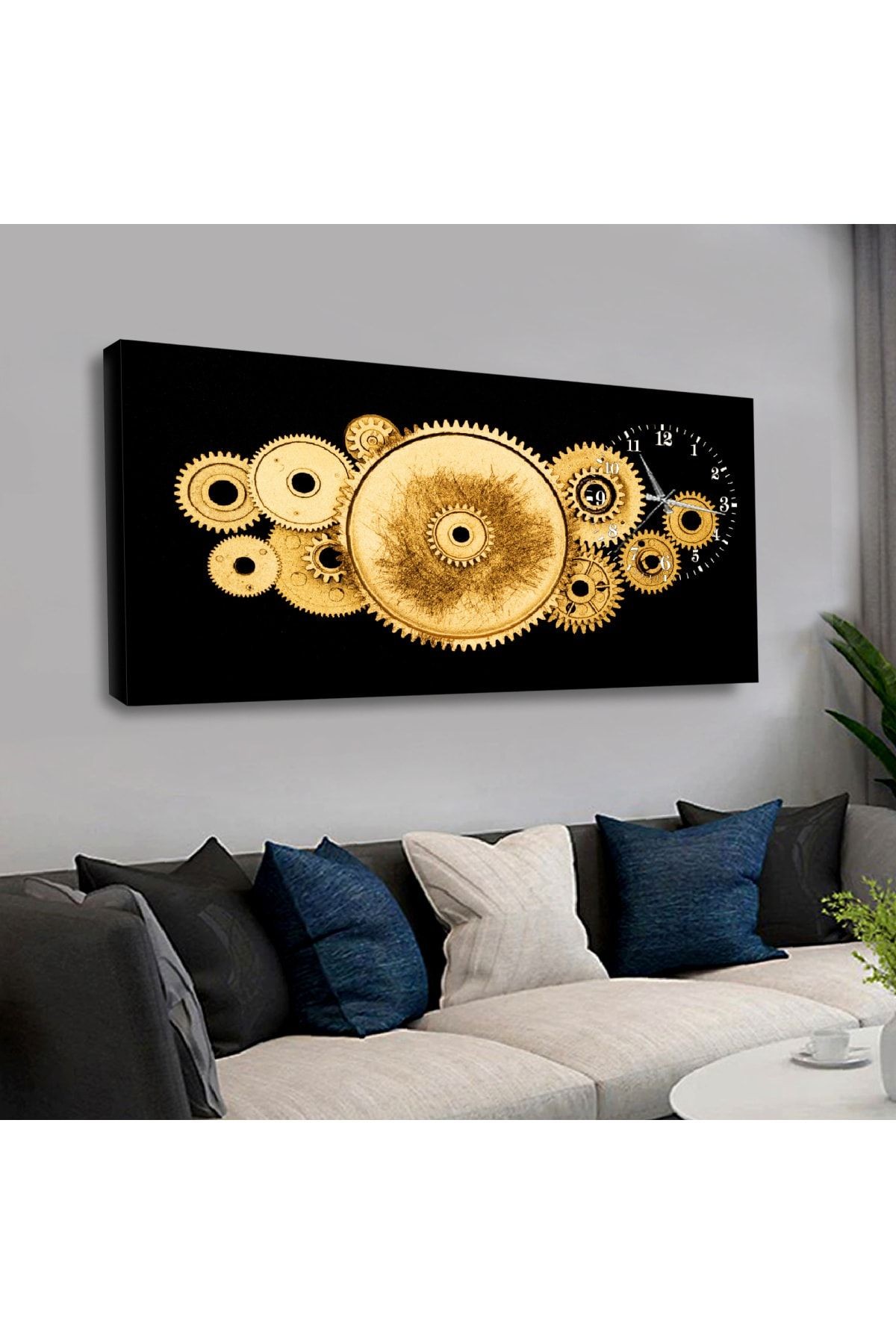 Zevahir 120x60 Cm Saatli Kanvas Tablo Kvs202