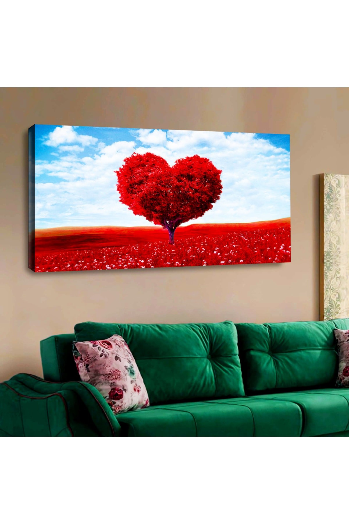 Tasarım Dayanıklı Ahşap Şase Dijital Baskı Kanvas Tablo 120X60Cm