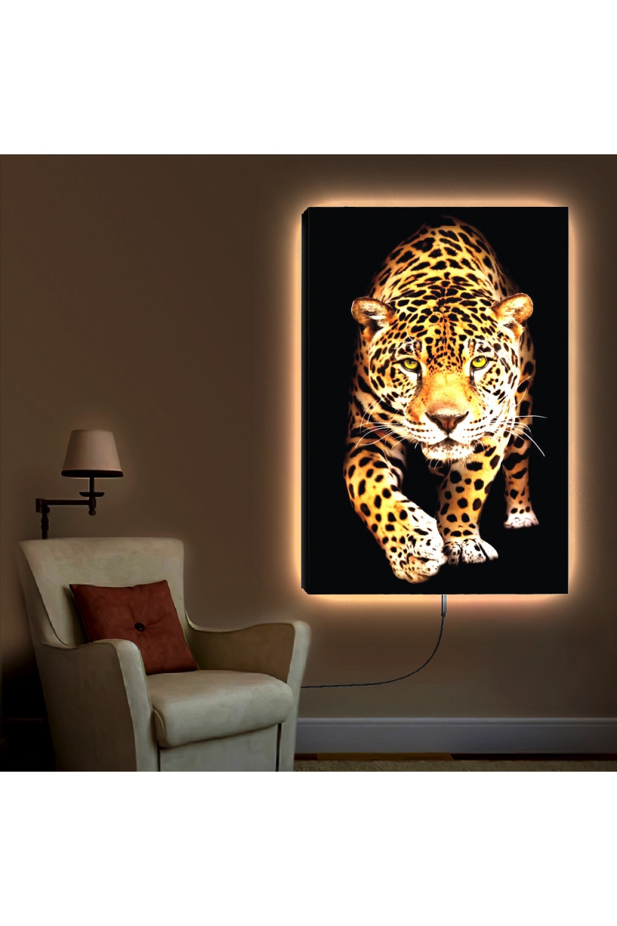 Ledli Çita Ahşap Şase Dijital Baskı Kanvas Tablo 90X60Cm