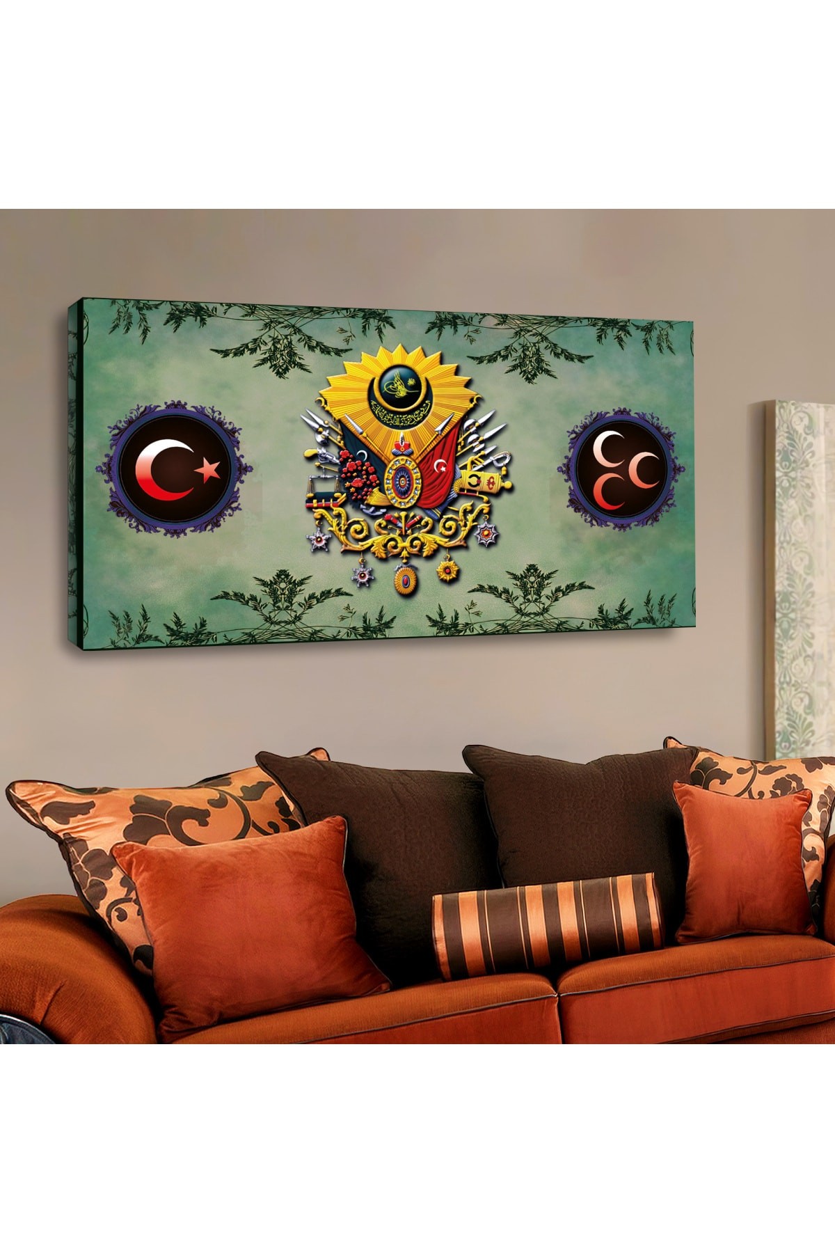 Renkli Tasarım Modern Dayanıklı Ahşap Şase Dijital Baskı Kanvas Tablo 120X60Cm