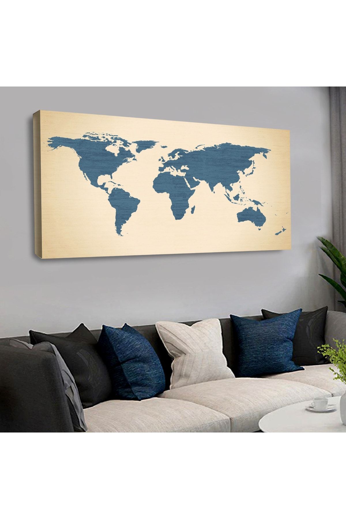 120 X 60 Cm Kanvas Dünya Haritası Tablo