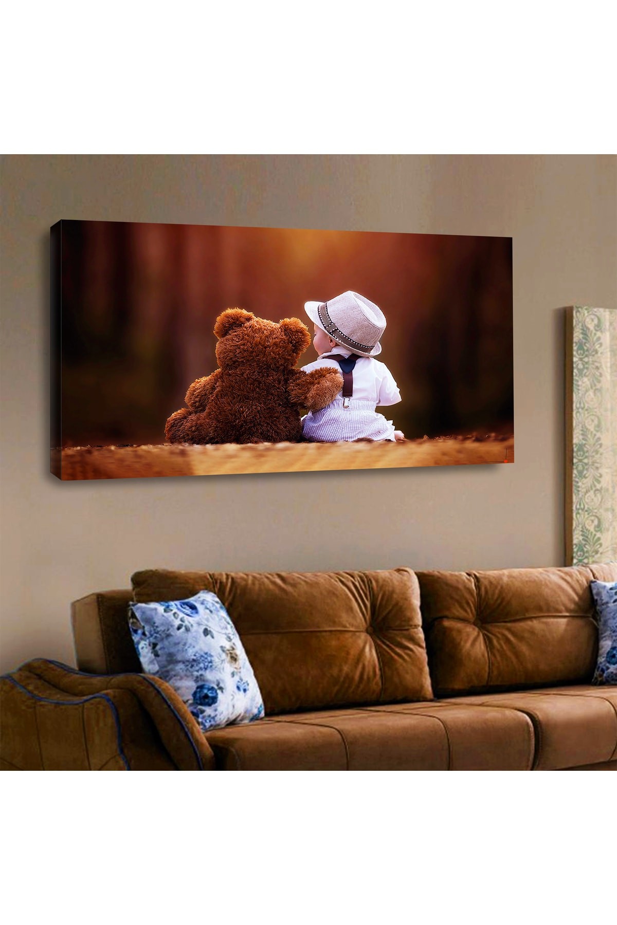 Renkli Ahşap Şase Dijital Baskı Kanvas Tablo 120X60Cm