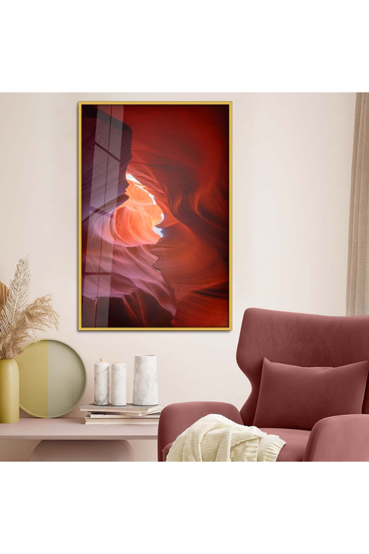 Canlı Modern Tablo Çizim Metal Çerçeveli UV Baskı Kırılmaz Cam Tablo