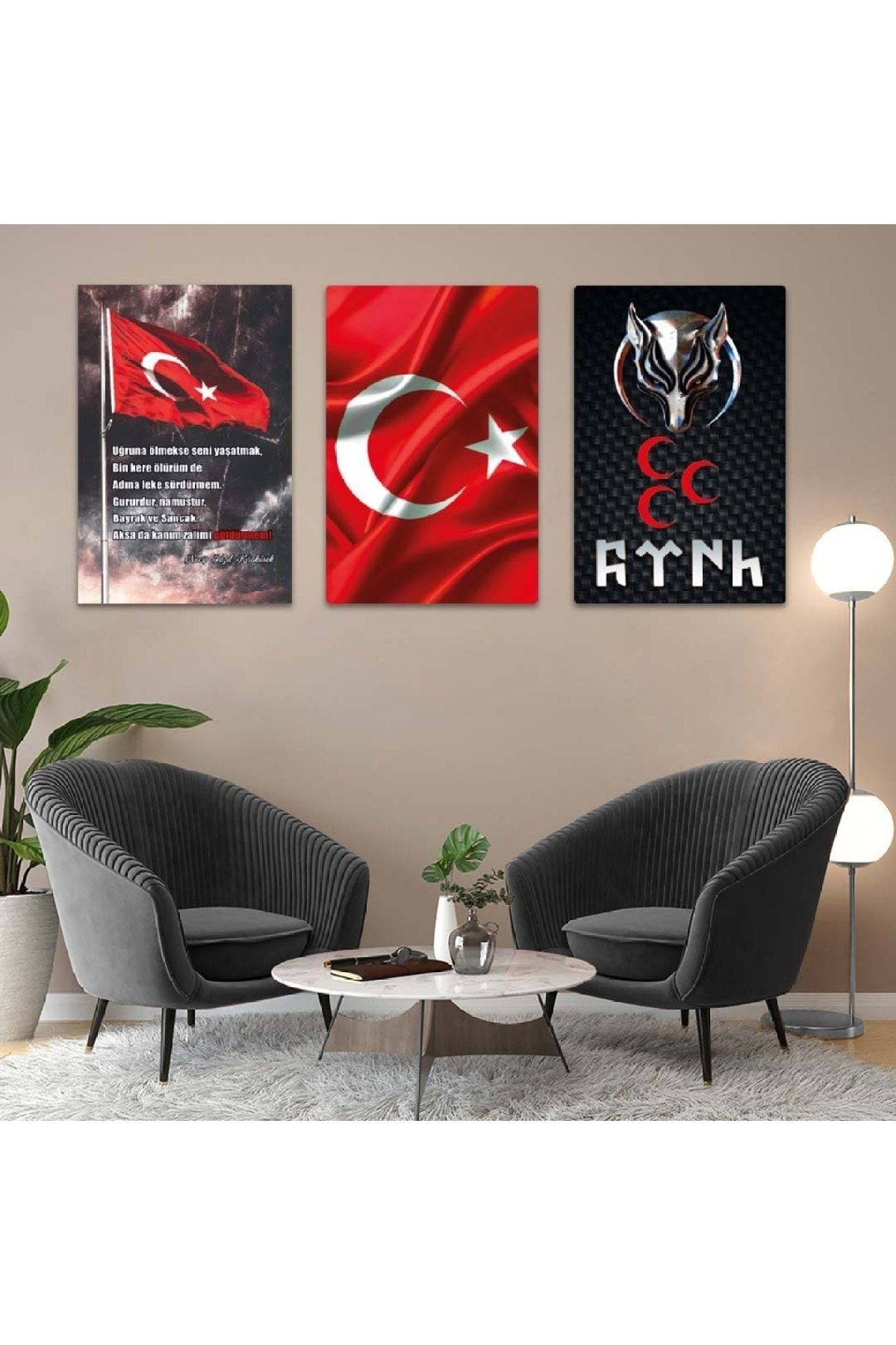 Üçlü Mdf Türk Tablo Seti