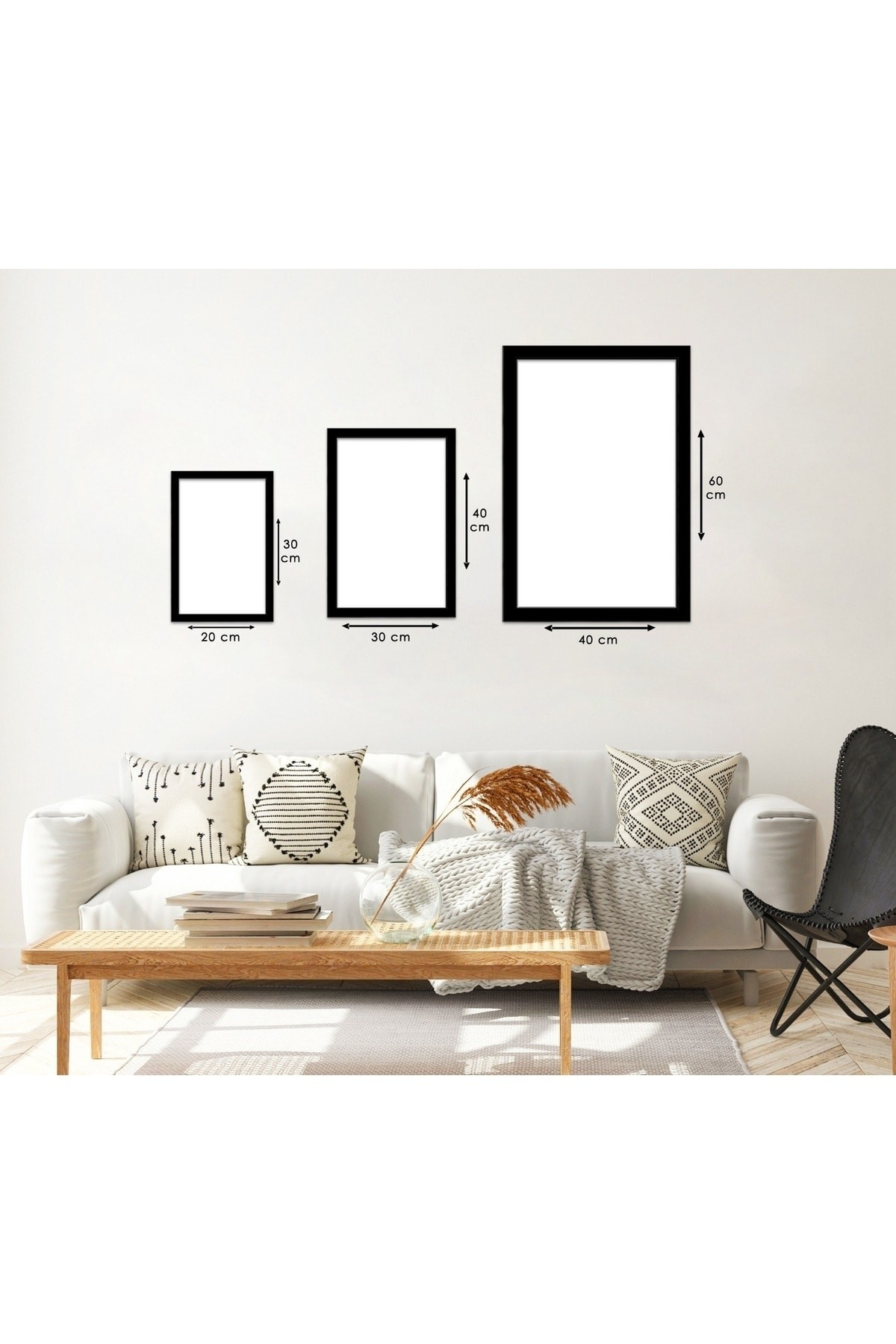 Salon Tablosu Ahşap Çerçeveli Soyut Çizim Modern Tablo