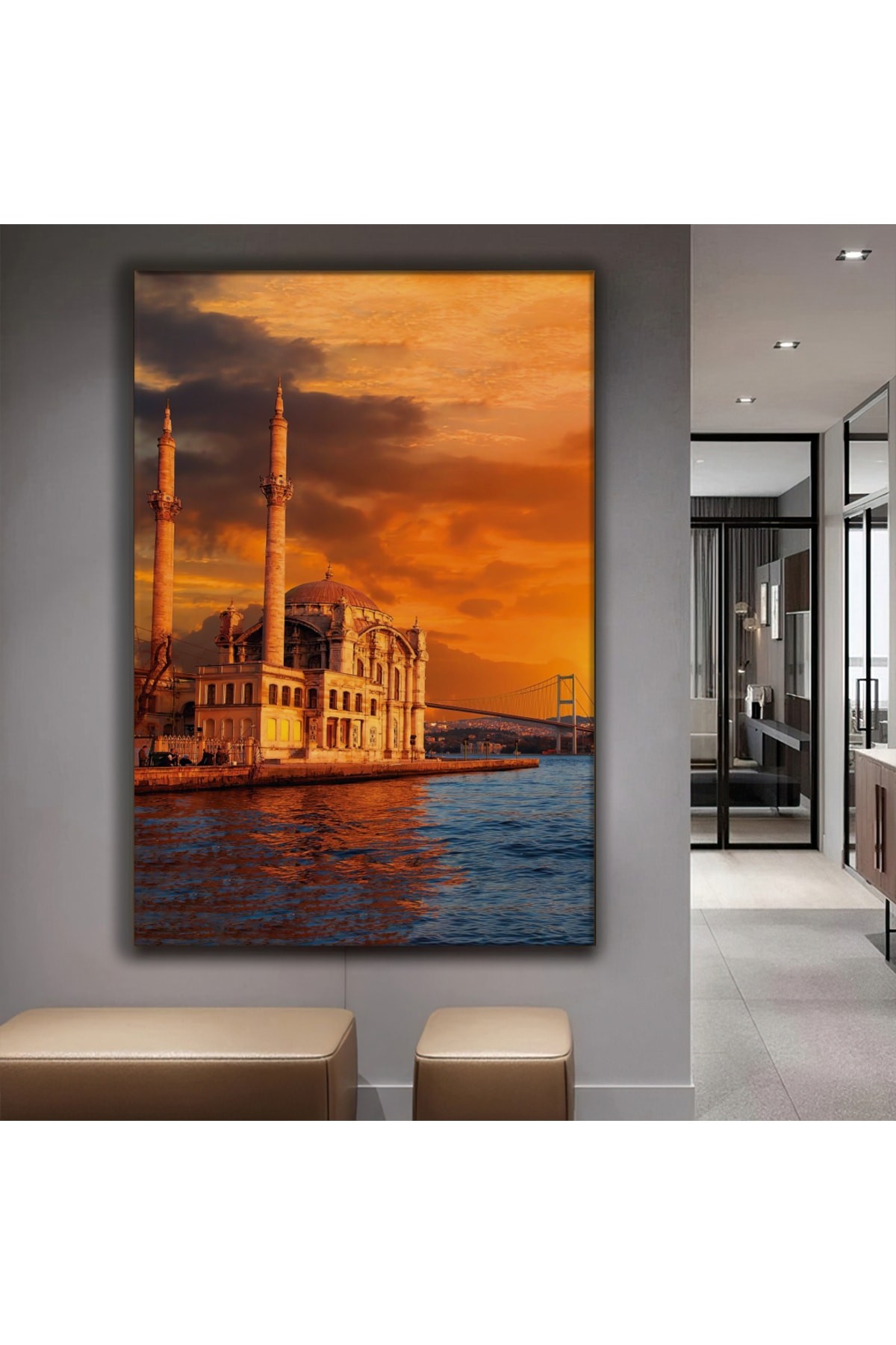 Ortaköy Cami Ahşap Şase Dijital Baskı Kanvas Tablo