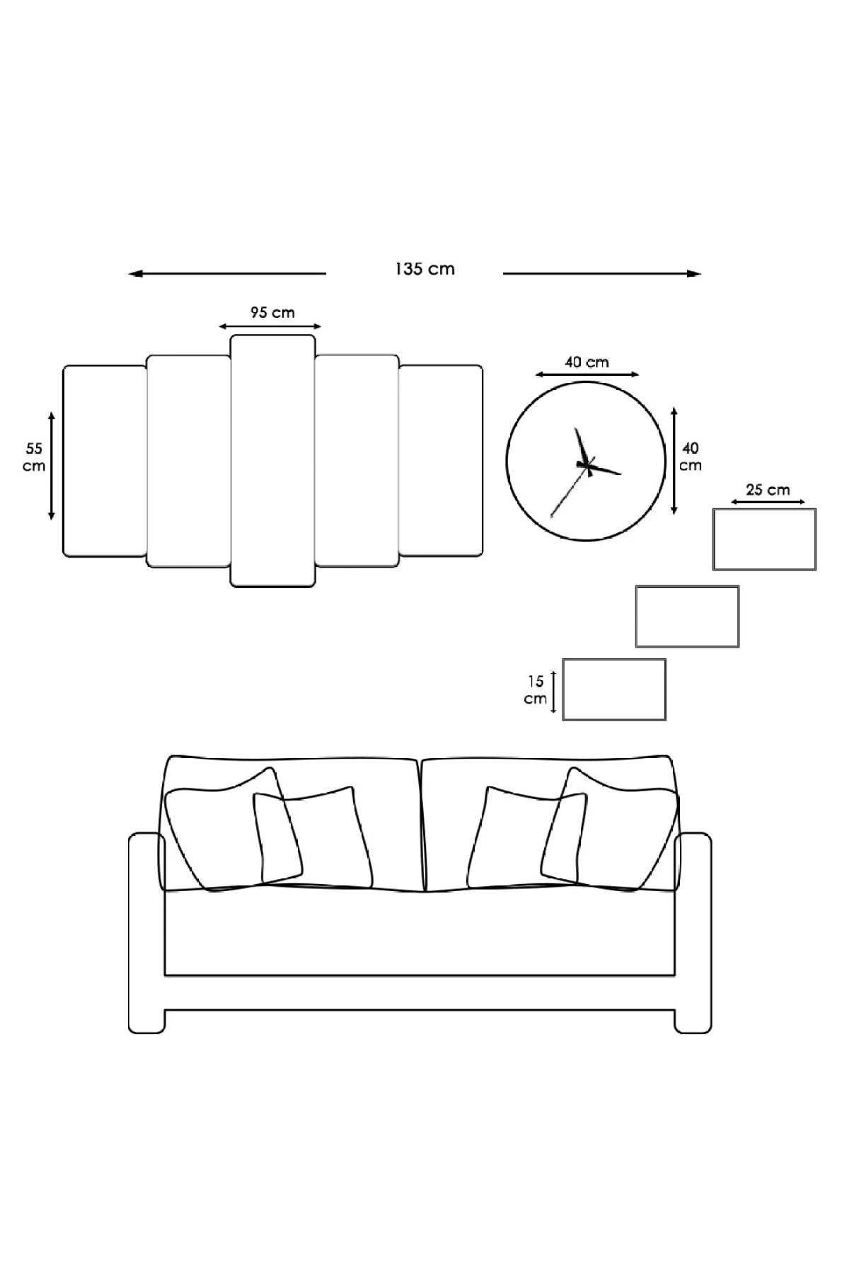 Aslan Solmaz MDF Tablo Saat Ve 3Lü Pleksi Kenar Dua Seti