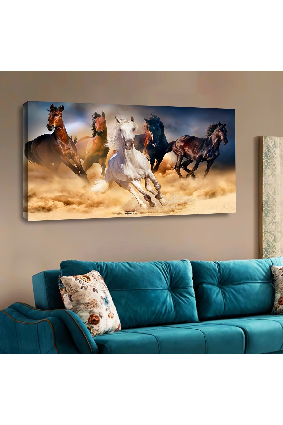 Canlı Sanat Tablosu Ahşap Yüksek Kalite Dijital Baskı Kanvas Tablo 120X60Cm