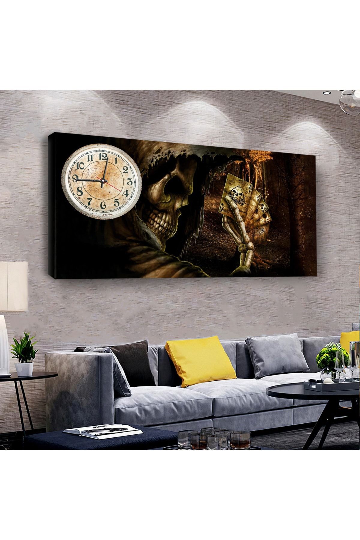 Ölüm Meleği 120 X 60 Saatli Kanvas Tablo