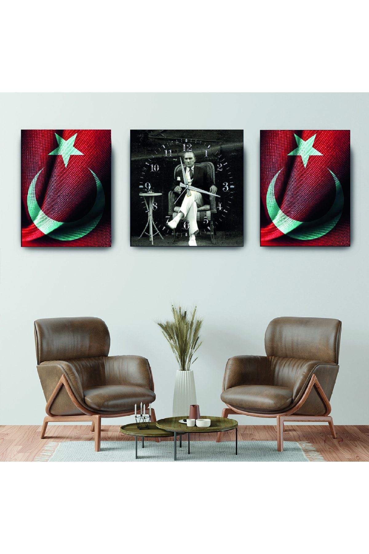 Mustafa Kemal Atatürk Mdf Tablo Ve Saat Kombin