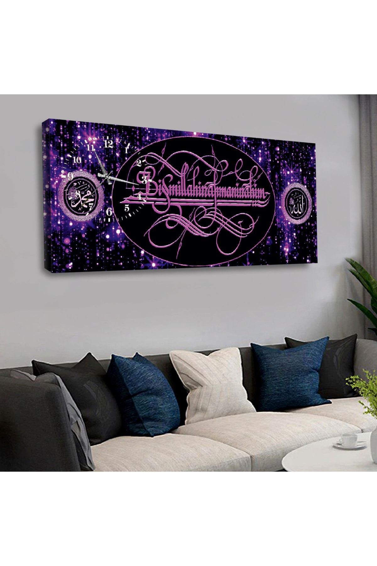 120x60 Cm Saatli Kanvas Tablo Kvs130
