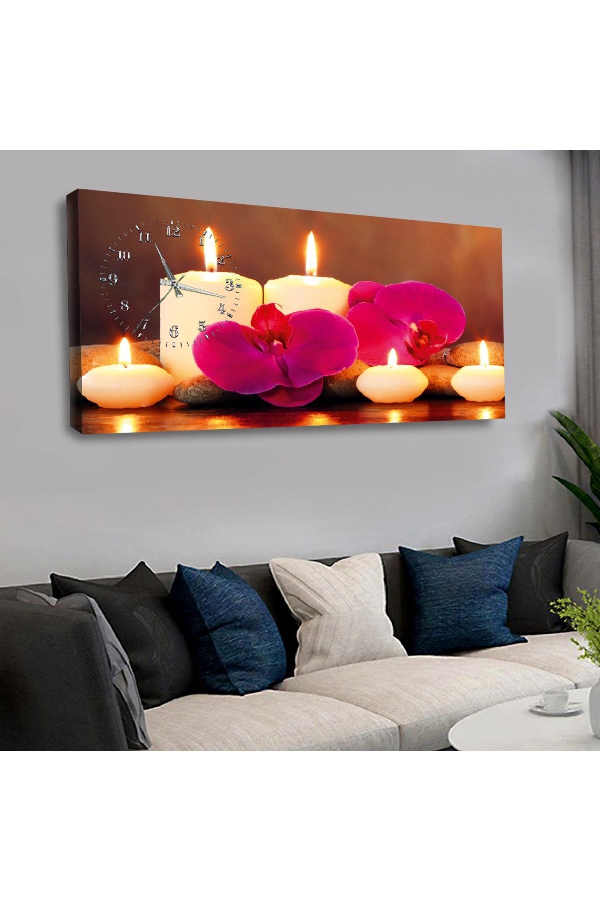 Zevahir 120x60 Cm Saatli Kanvas Tablo Kvs188