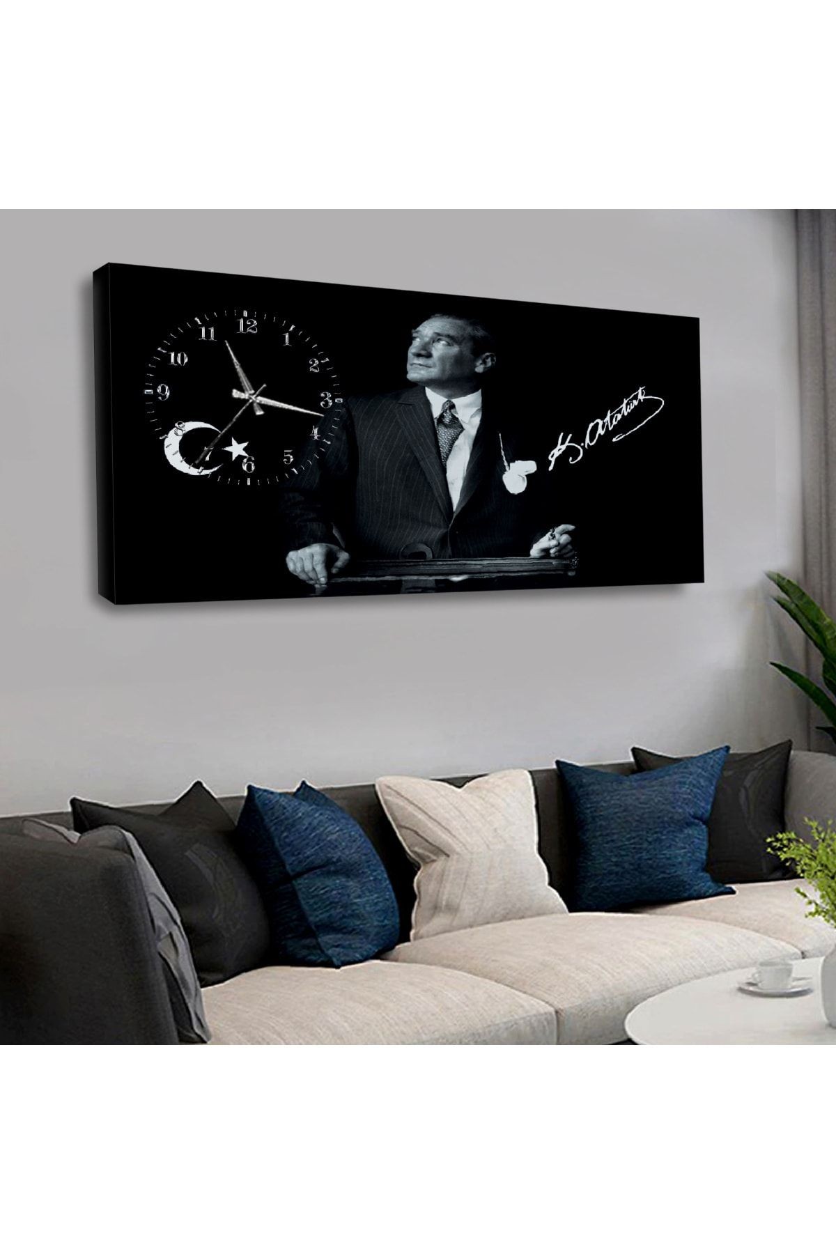 Zevahir 120x60 Cm Saatli Kanvas Tablo Kvs160
