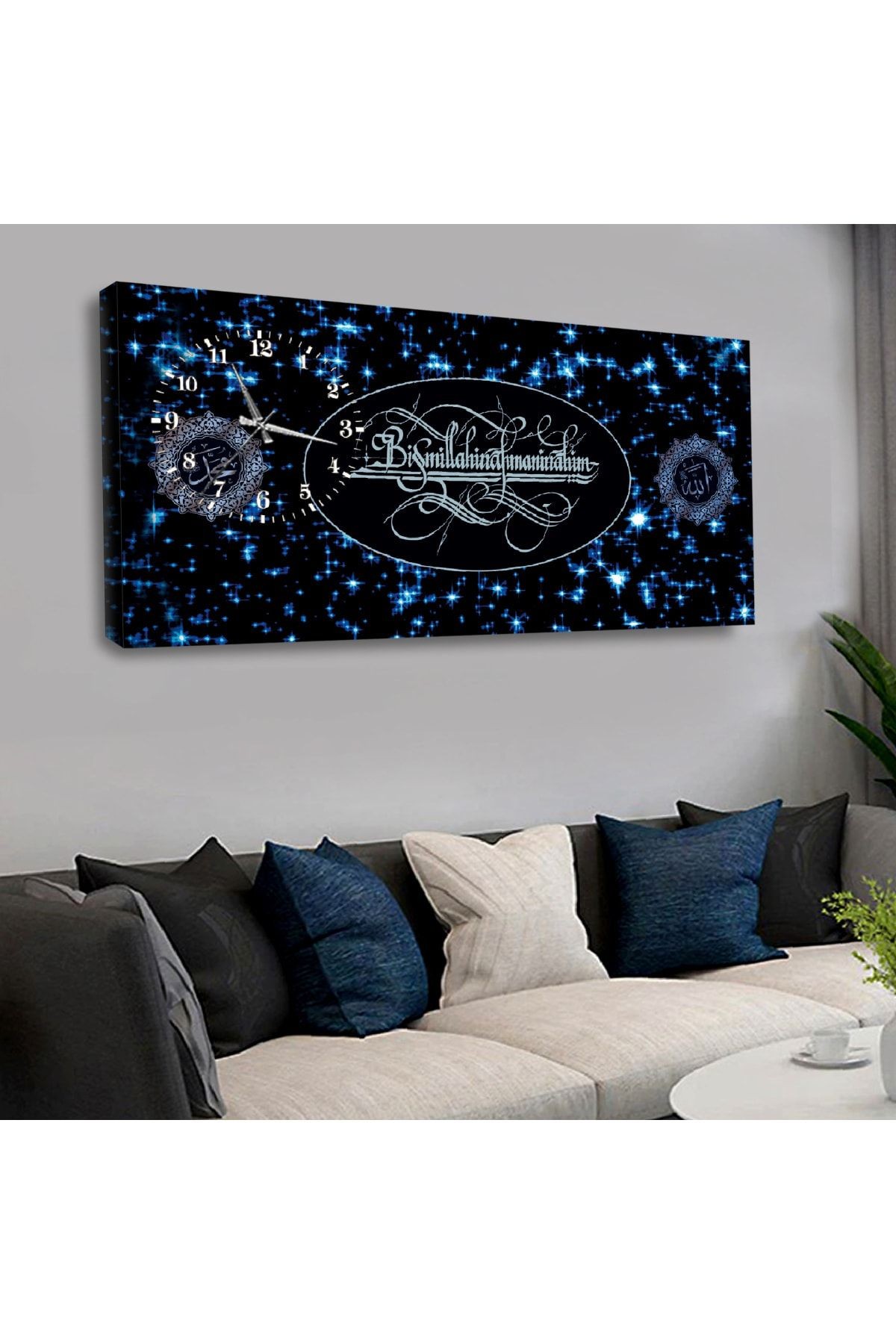 Zevahir 120x60 Cm Saatli Kanvas Tablo Kvs198