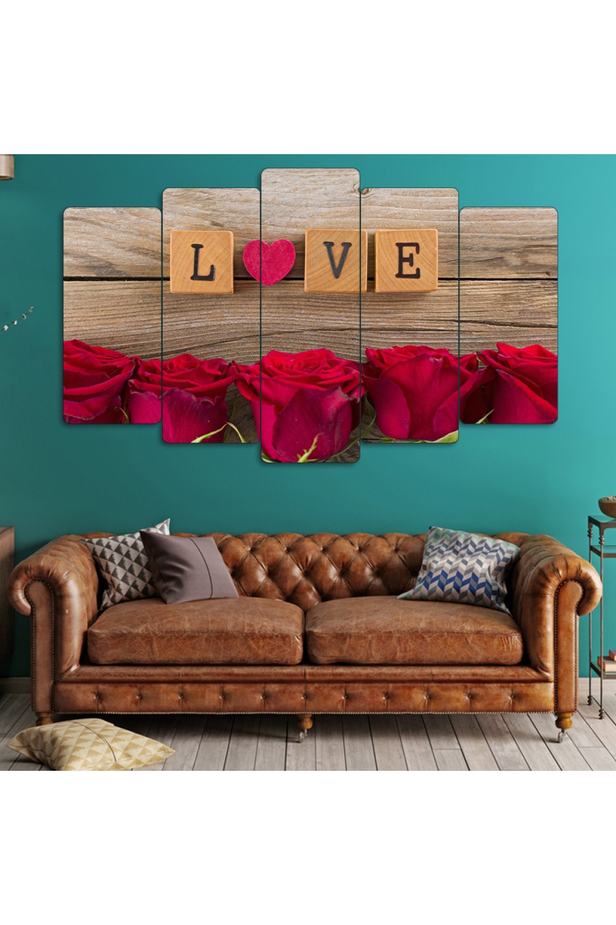 5 Parça Love Ekstra Dayanıklı Solmaz MDF Tablo Aşk Tablosu