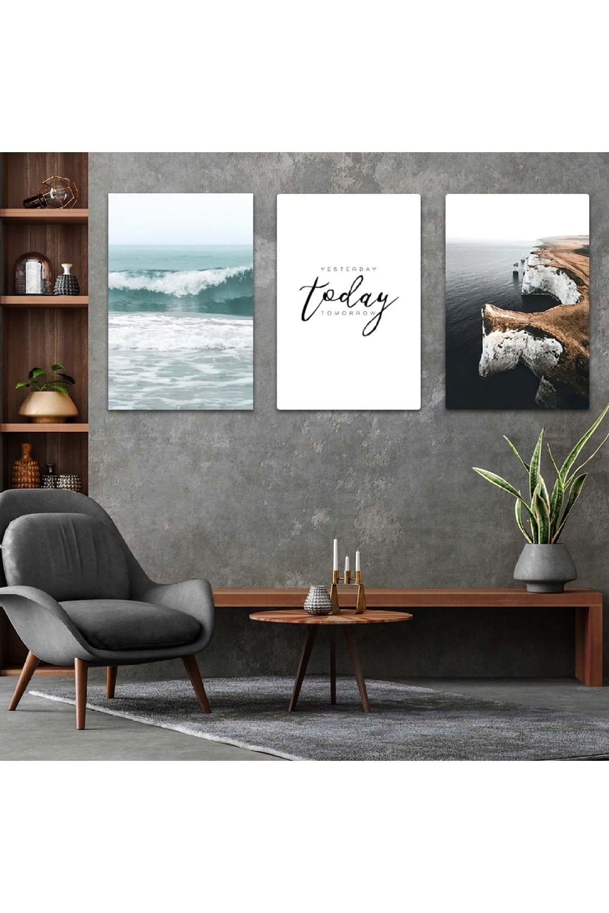 Today 3'Lü Ekstra Dayanıklı Solmaz MDF Tablo Set