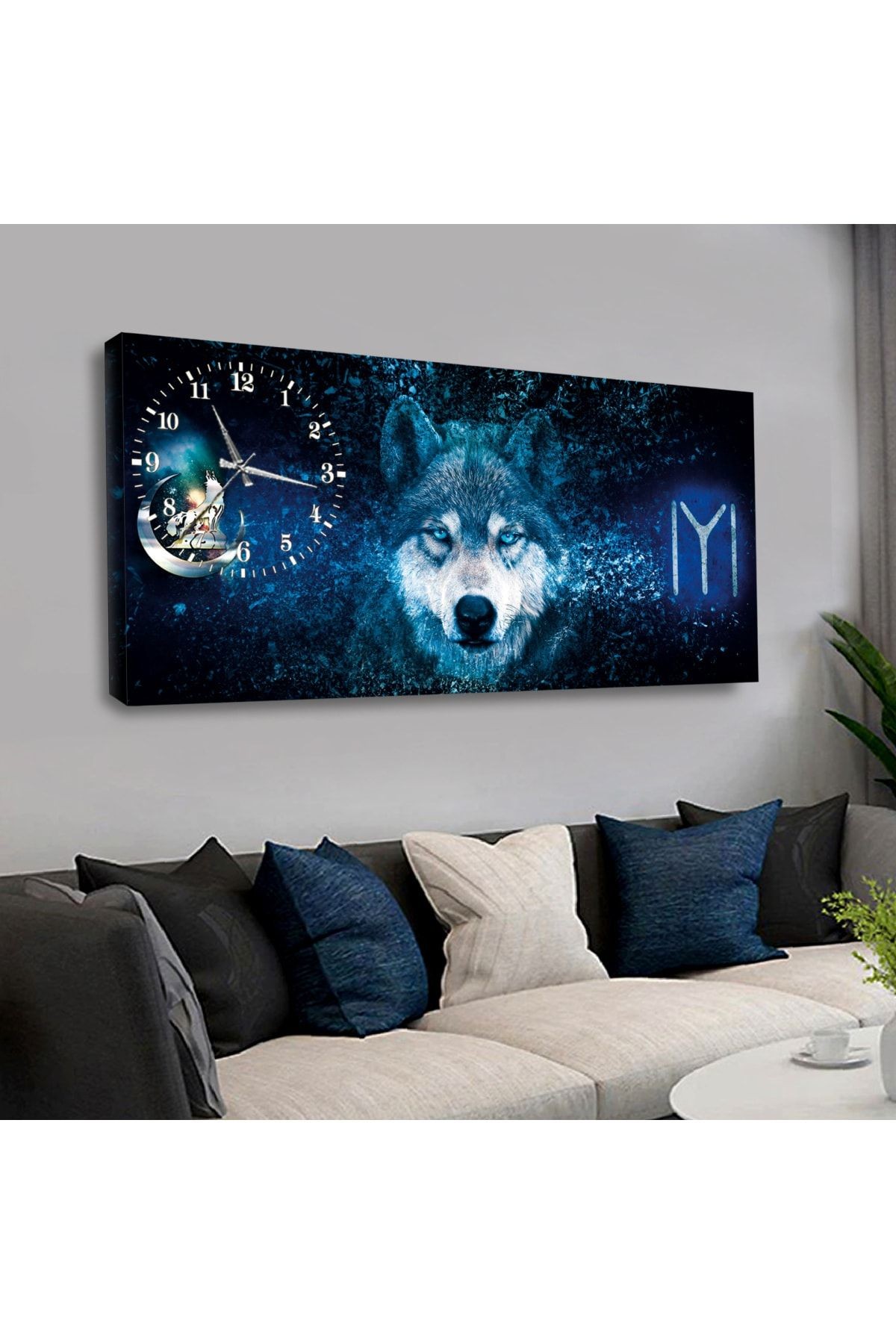 Zevahir 120x60 Cm Saatli Kanvas Tablo Kvs182
