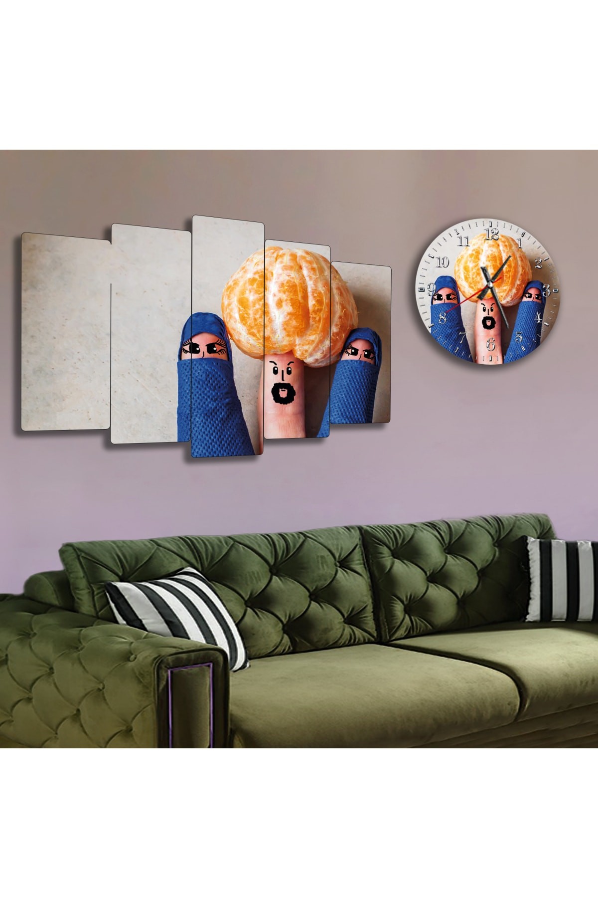 Parmak Insan Solmaz MDF Tablo Ve Saat Kombin