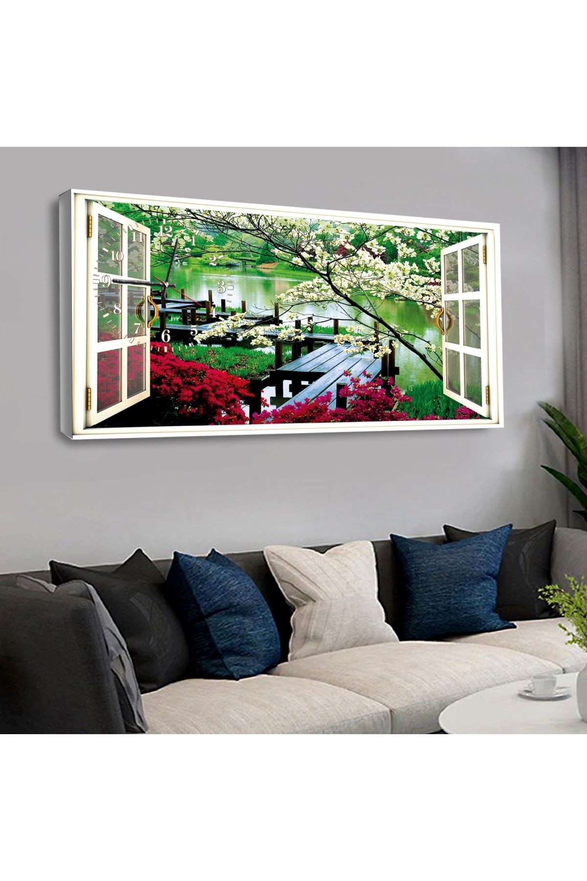 Zevahir 120x60 Cm Saatli Kanvas Tablo Kvs175