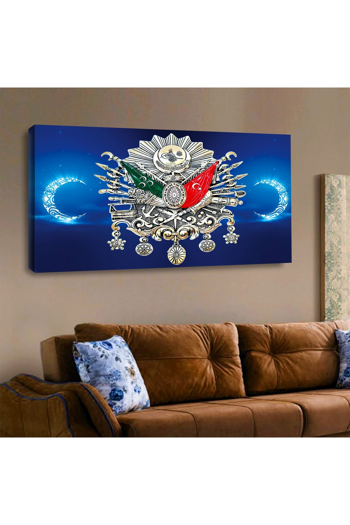 Renkli Duvar Tablo Ahşap Şase Dijital Baskı Kanvas Tablo 120X60Cm