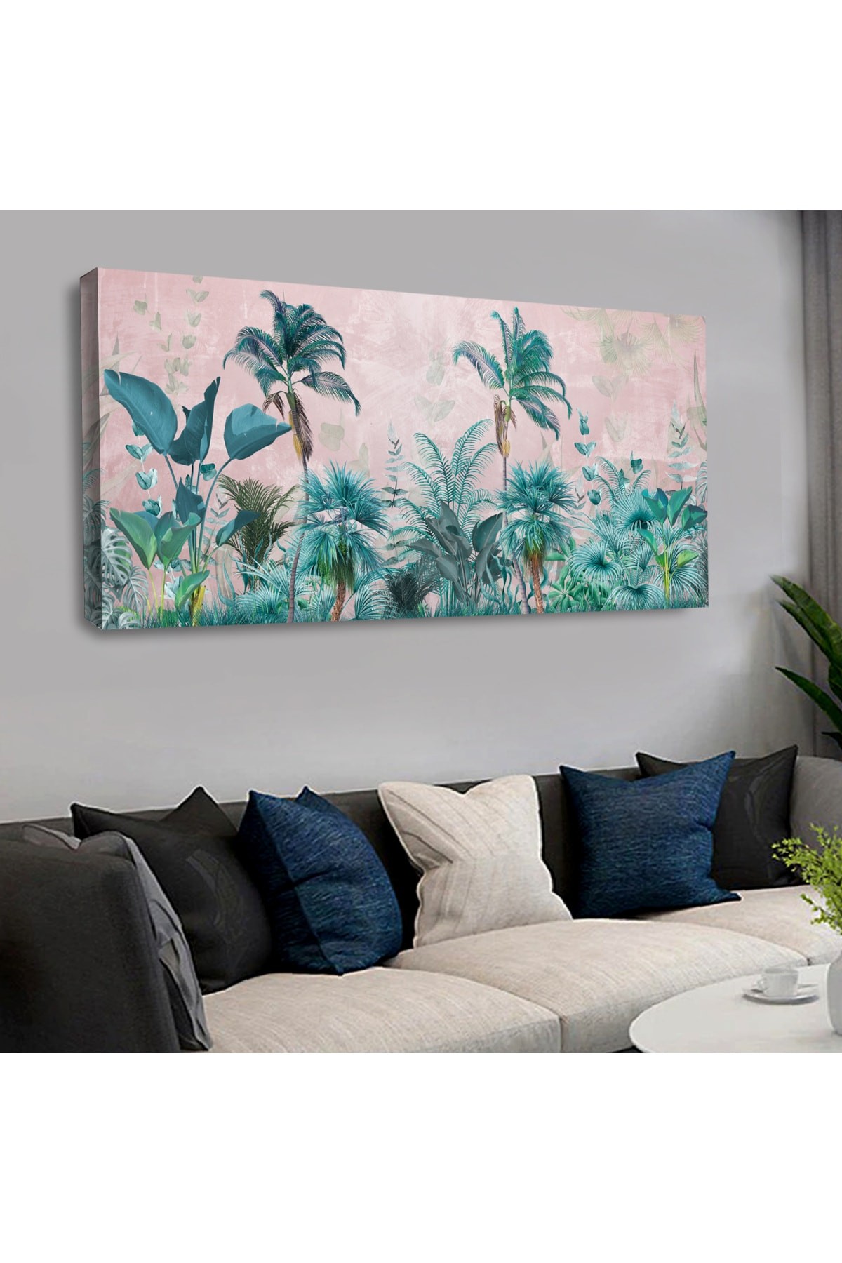 Ahşap Şase Dijital Baskı Kanvas Bitki Tablo 120X60Cm