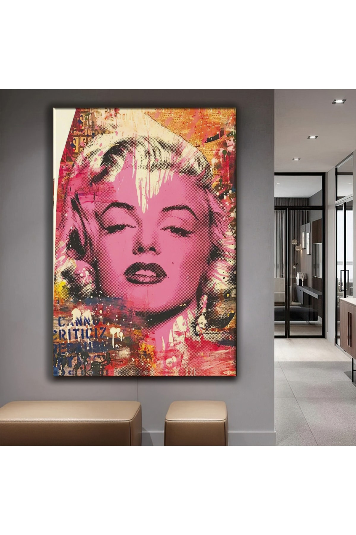 Marilyn Monroe Güzellik Ahşap Şase Dijital Baskı Kanvas Tablo
