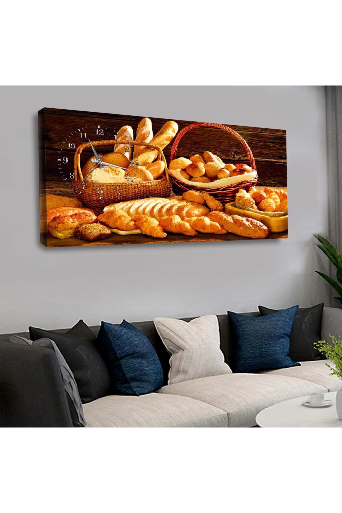 Sıcak Ekmek Saatli Kanvas Tablo
