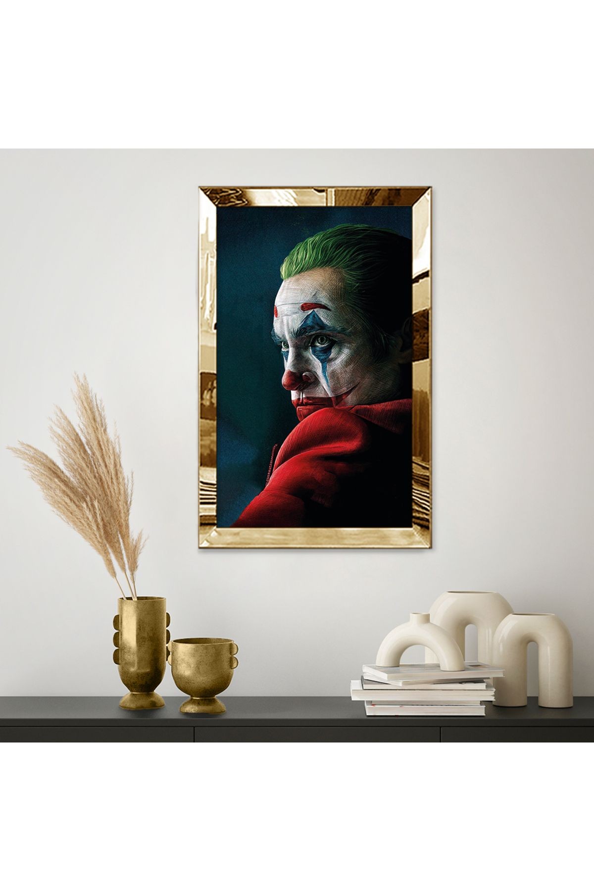 Gold Aynalı Pleksi Çerçeveli Joker Mdf Tablo