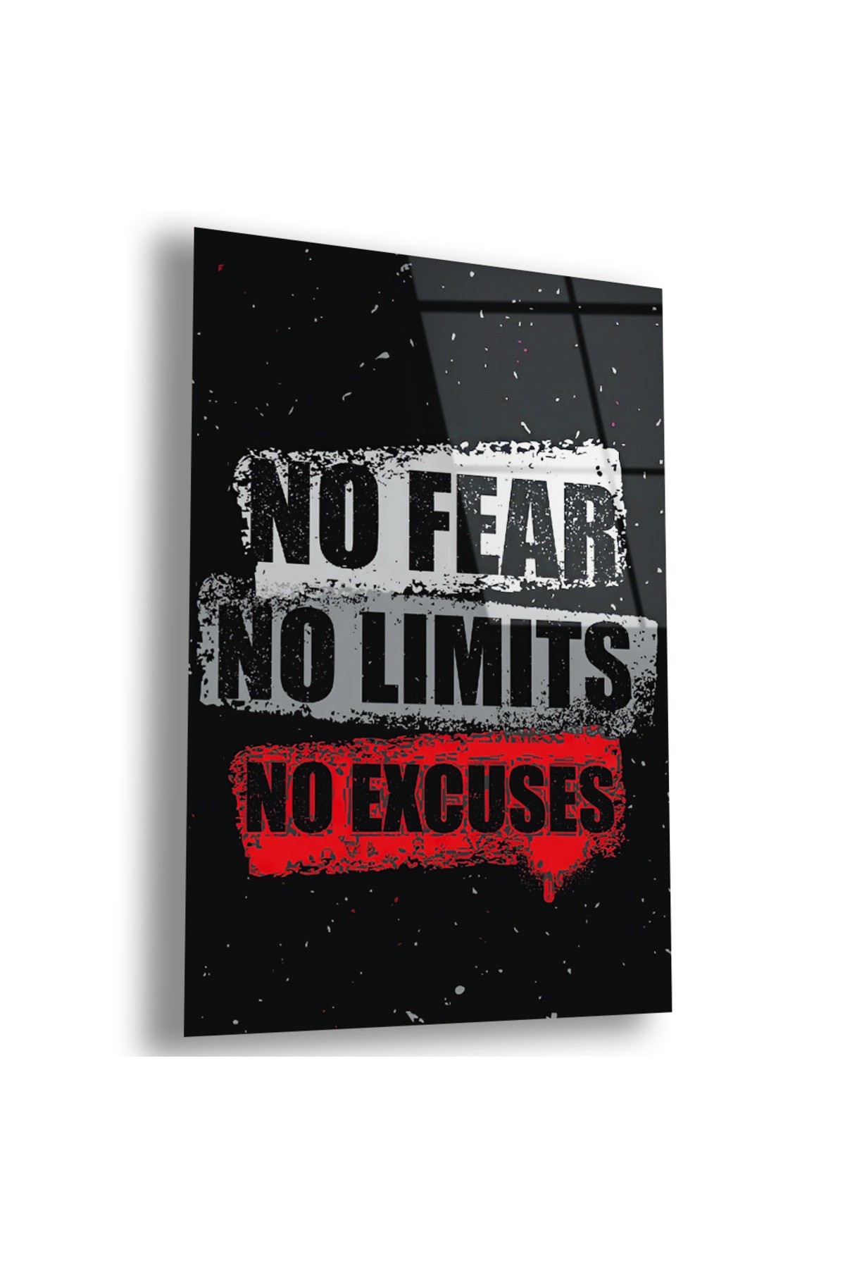 No Fear No Limits UV Baskı Kırılmaz Cam Tablo