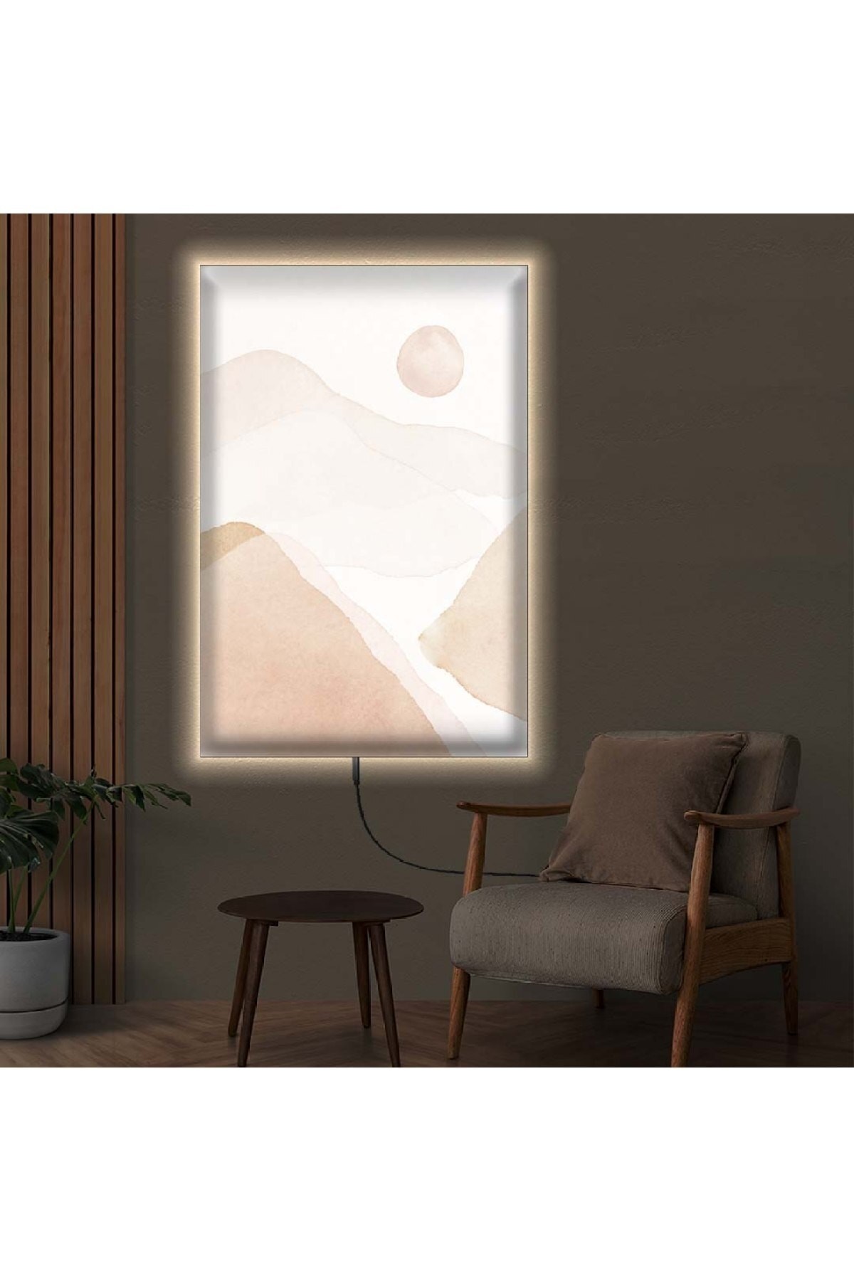 Özel Tasarım Minimalist Ledli Soyut Desen Dijital Baskı Kanvas Tablo 70X100Cm