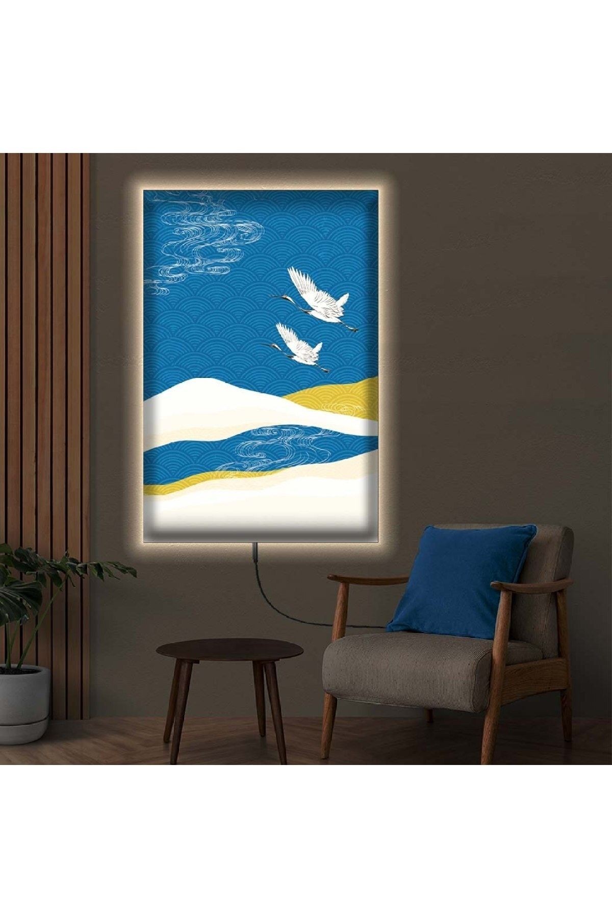 Ledli 90x60 Kolaj Çizim Kanvas Tablo