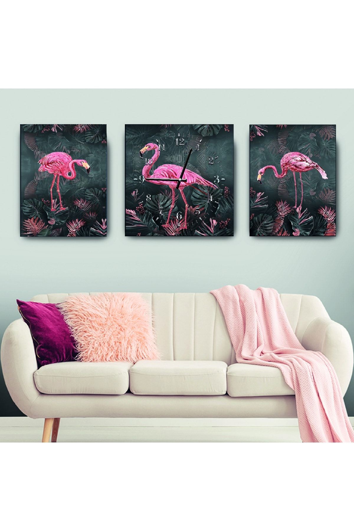 Flamingo Mdf Tablo Ve Saat Kombin