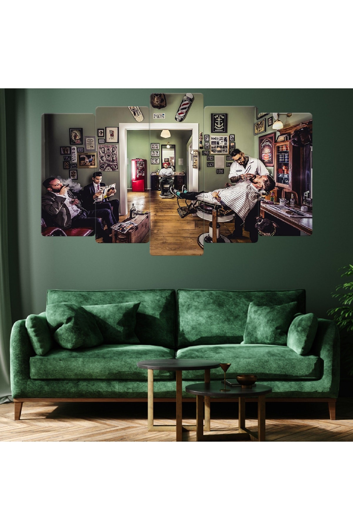 Oturma Odası Tablosu Barber Shop Solmaz MDF Tablo