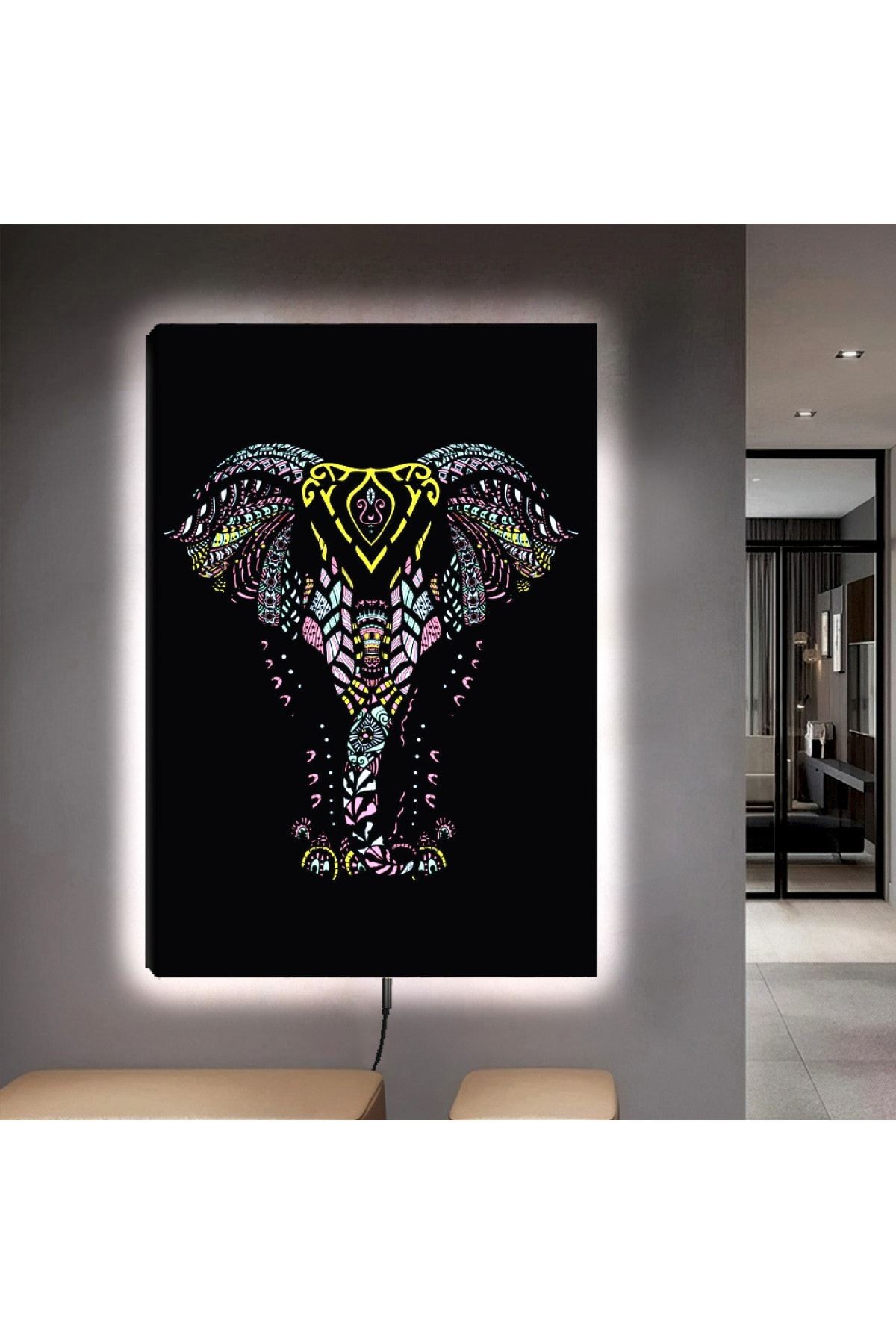 Ledli 90x60 Fil Kanvas Tablo