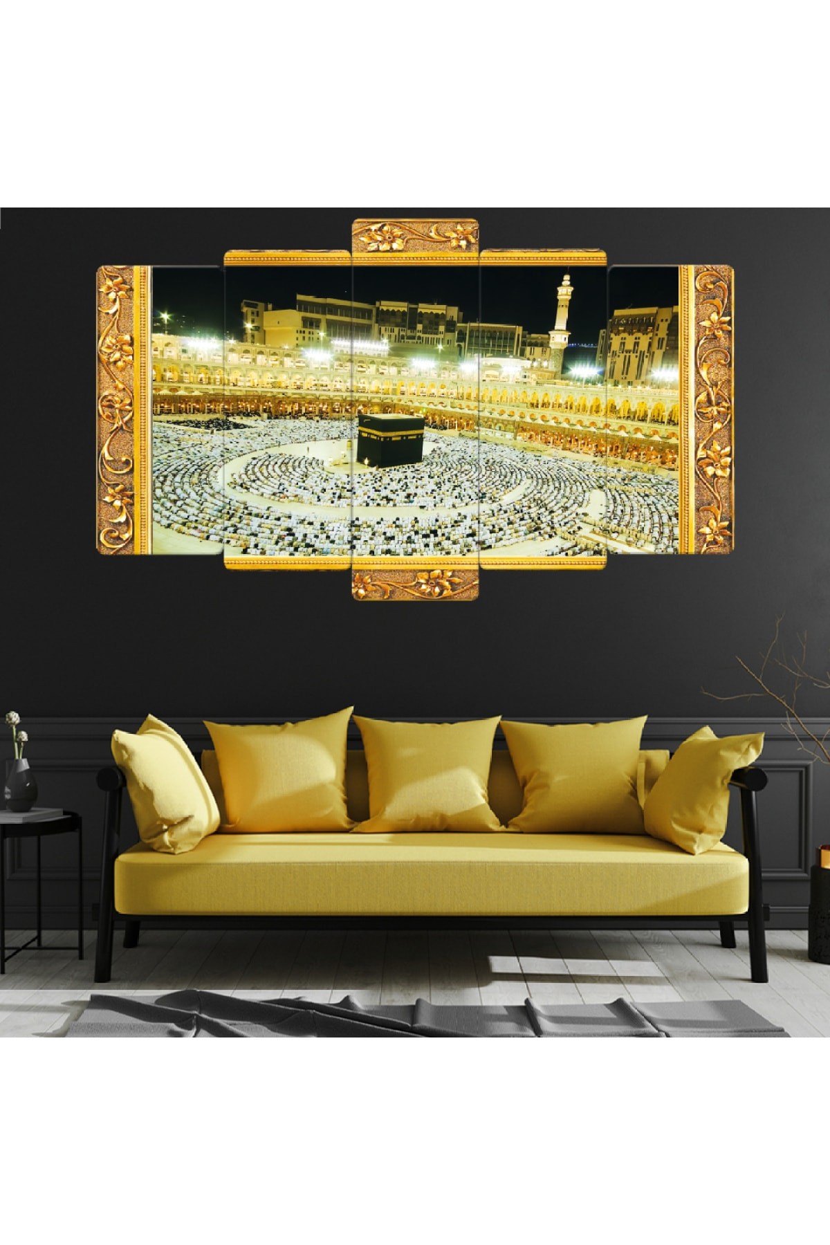 5 Parça Kabe Dini İlahi Ekstra Dayanıklı Solmaz MDF Tablo