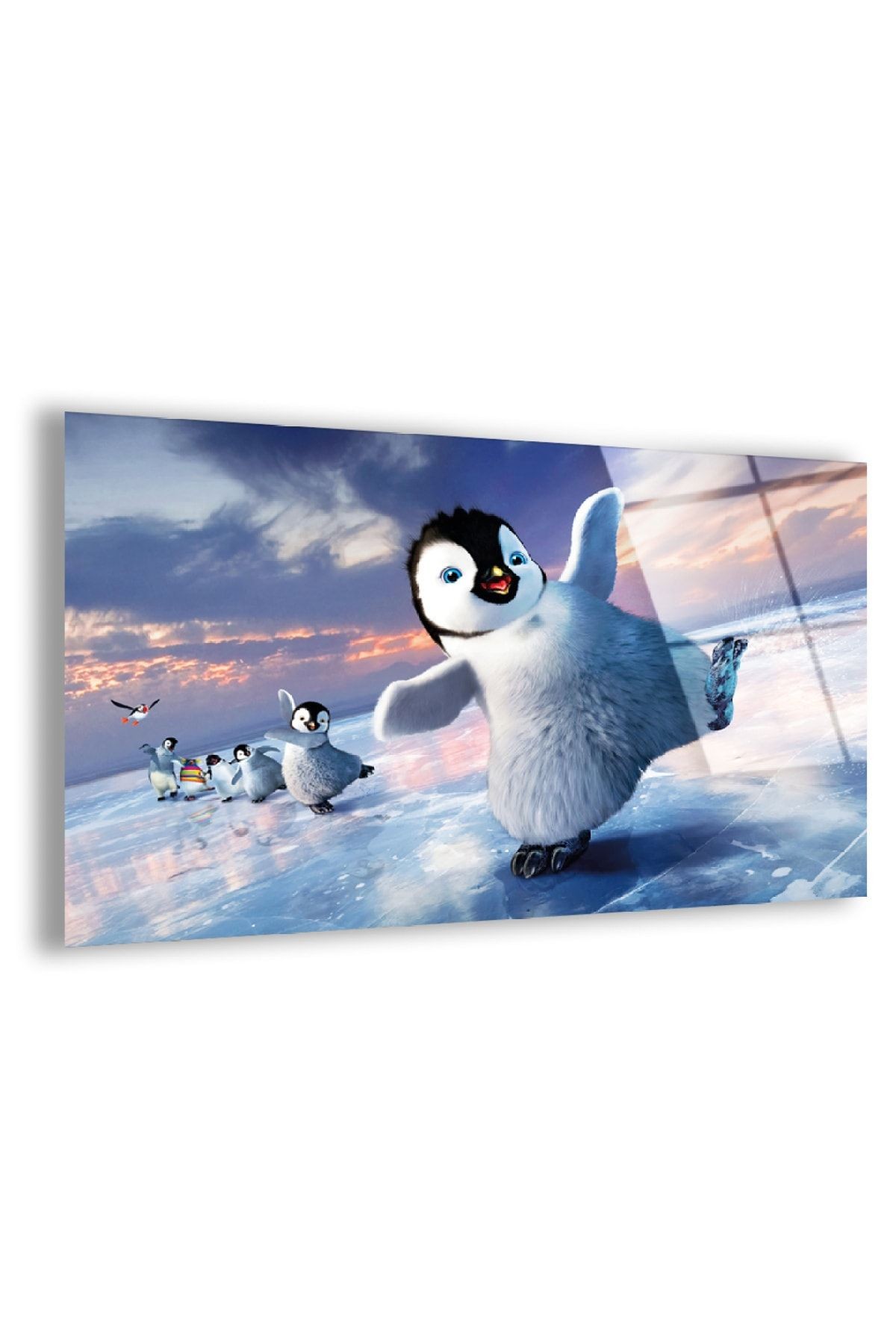 Kırılmaz Cam Sevimli Penguen Tablo