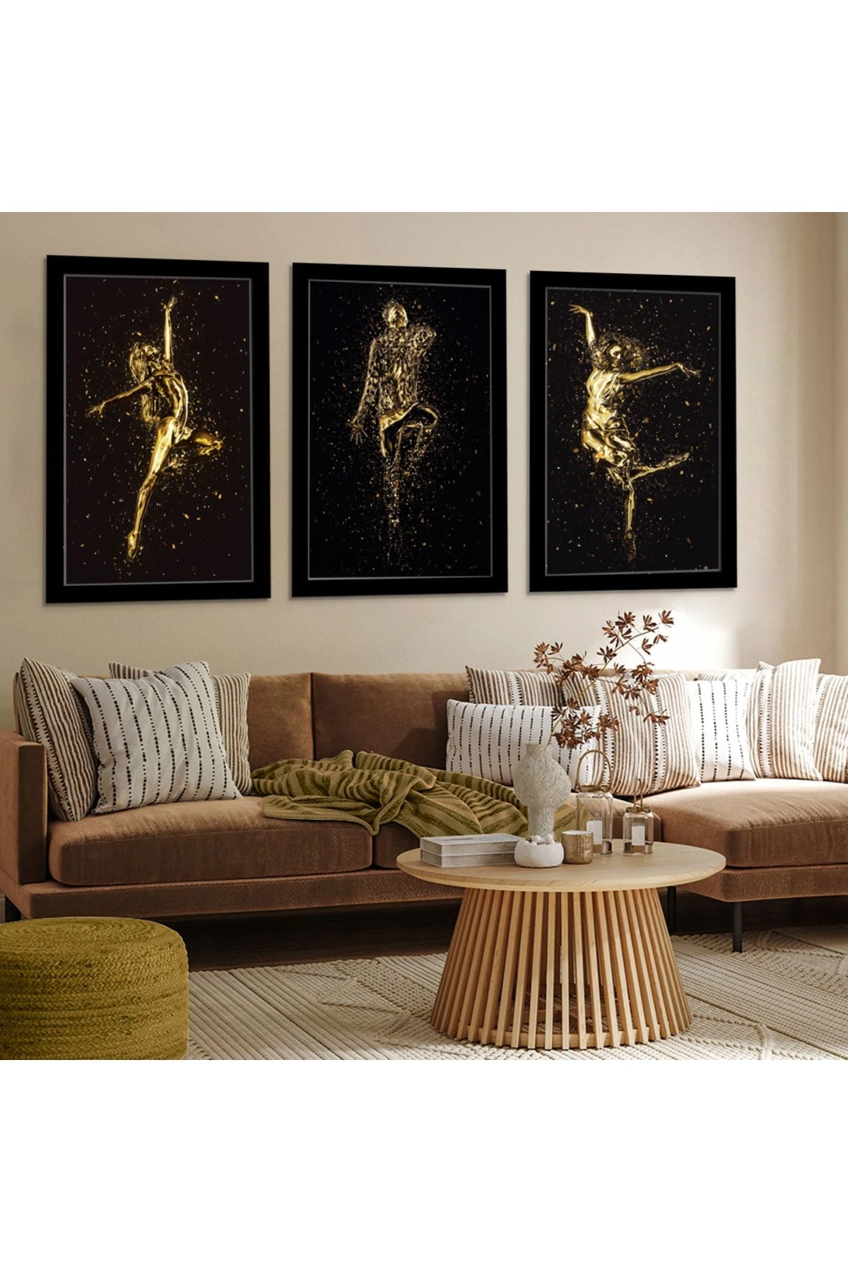 Siyah Ahşap Çerçeveli Dans Figür Tablo