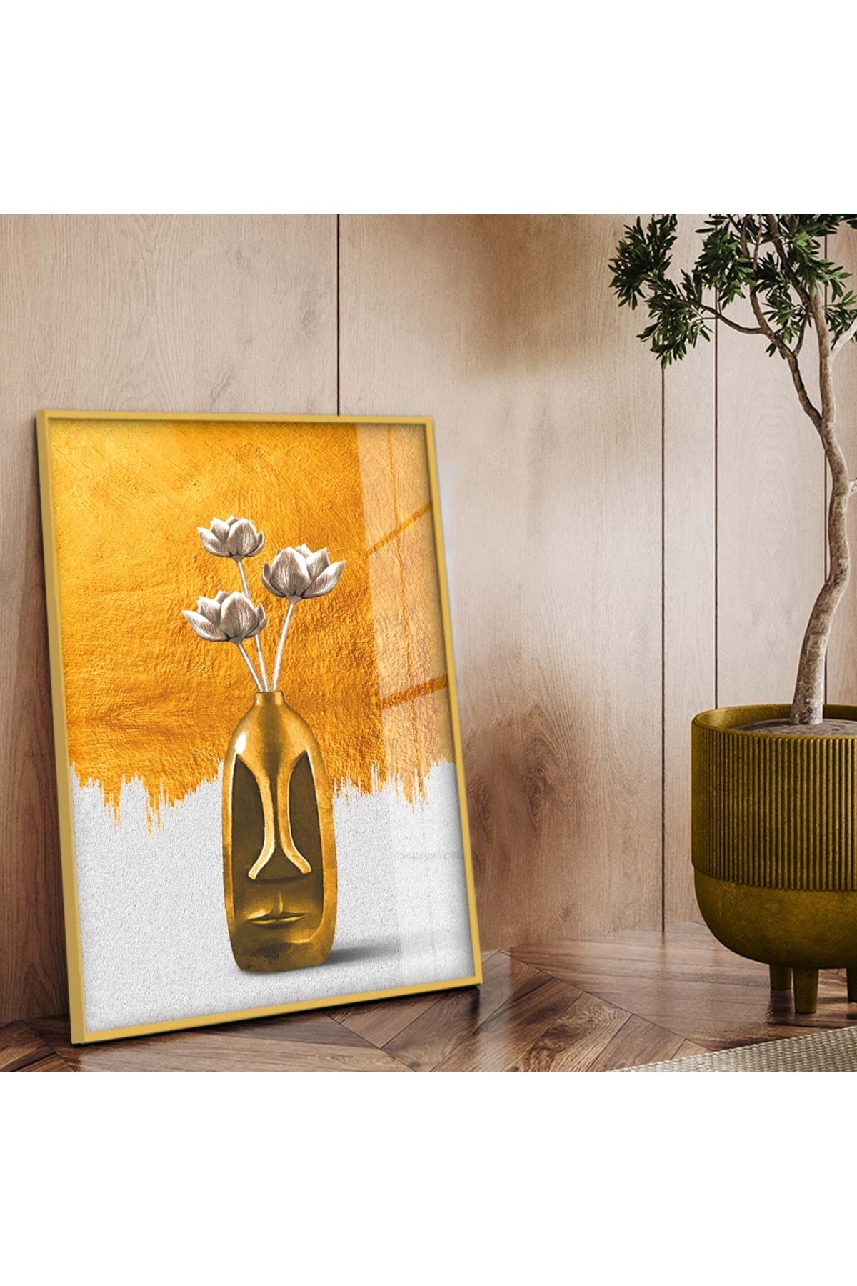 Canlı Sanat Tablosu Soyut Tema Modern Çizim Metal Çerçeveli UV Baskı Kırılmaz Cam Tablo