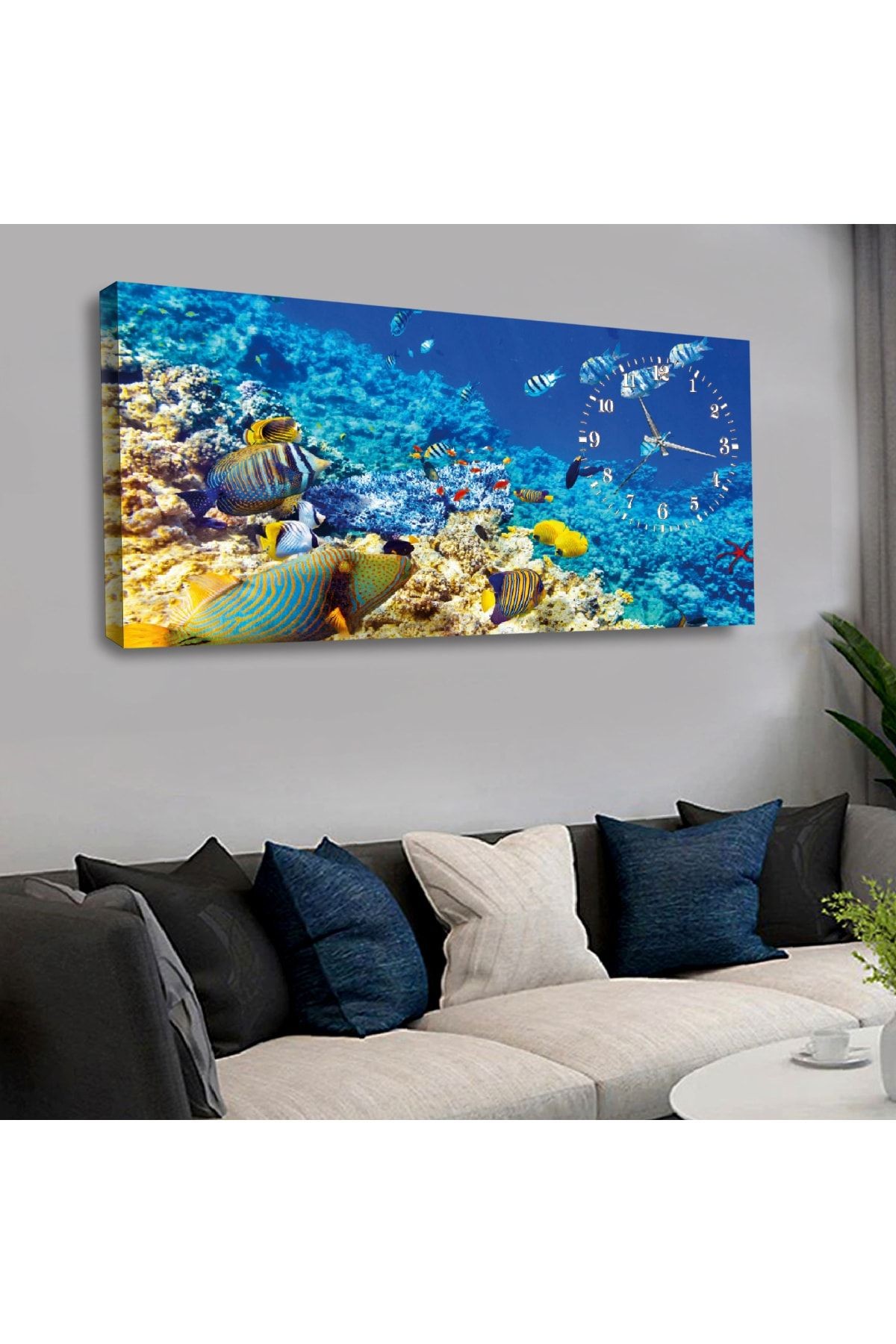 Zevahir 120x60 Cm Saatli Kanvas Tablo Kvs126