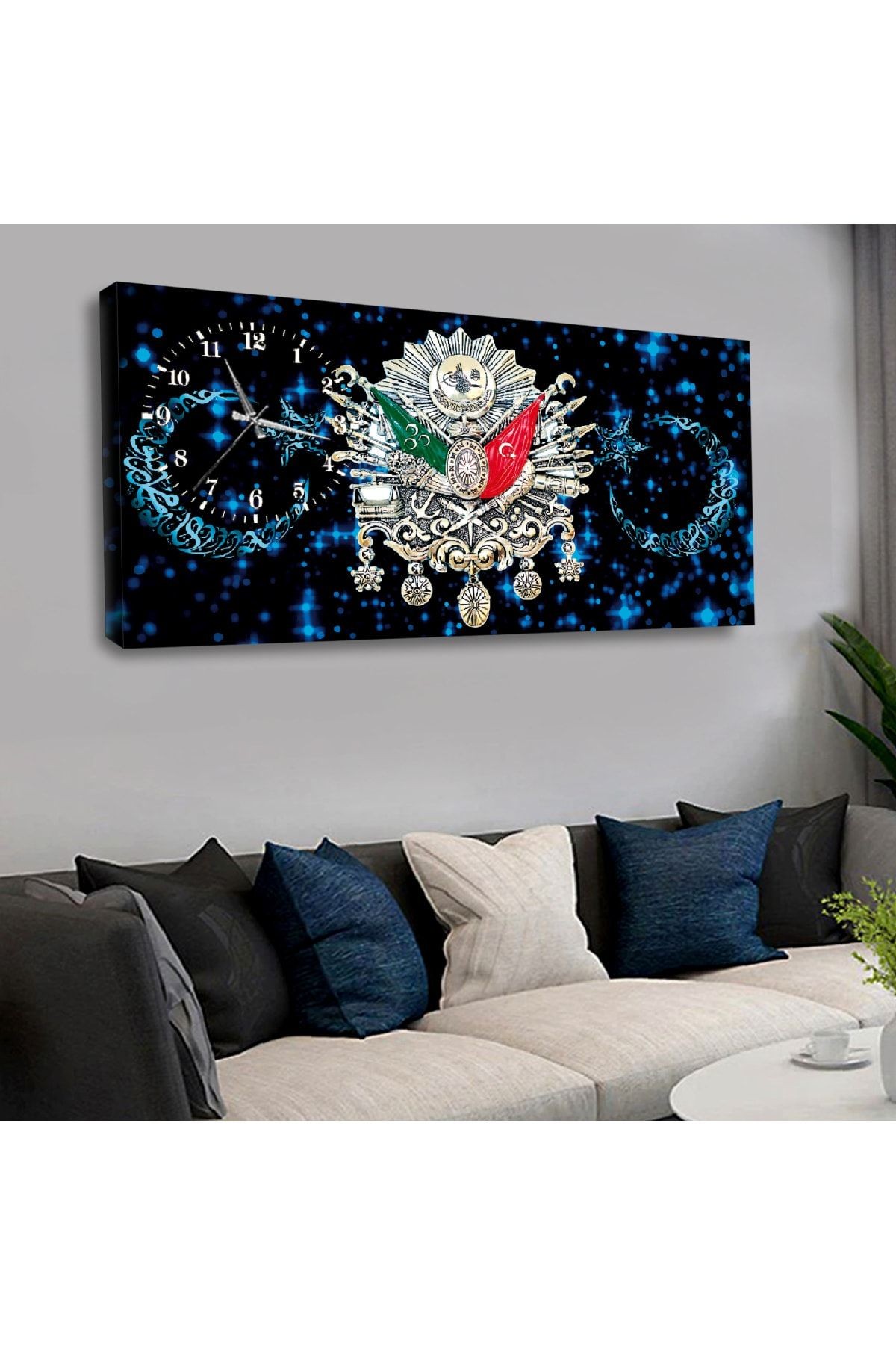 Zevahir 120x60 Cm Saatli Kanvas Tablo Kvs138