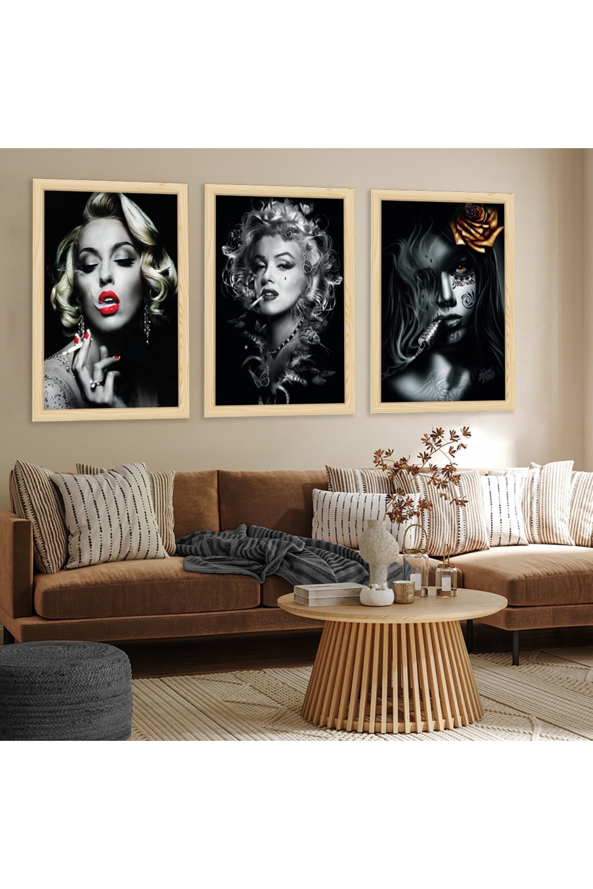 Ahşap Çerçeveli Yüksek Kaliteli UV Baskı Marilyn Monroe