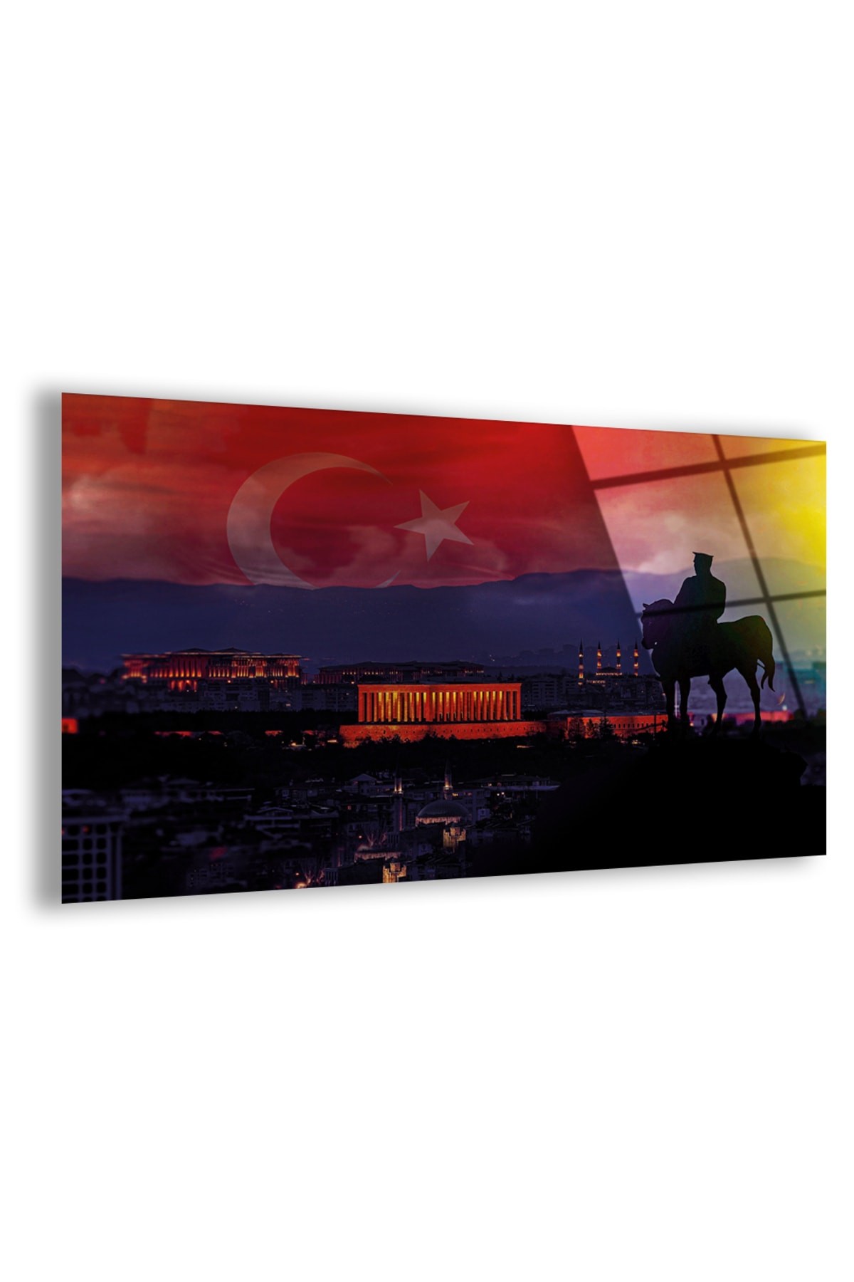 Anıtkabir UV Baskı Yatay Çerçevesiz Kırılmaz Cam Tablo