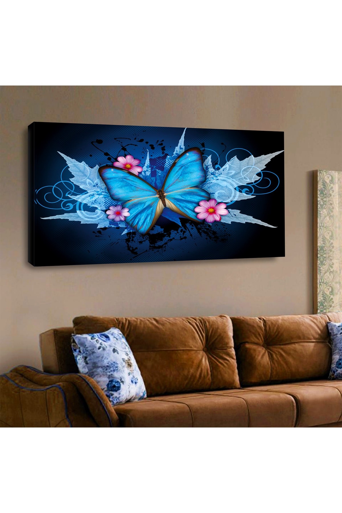 Renkli Minimal Tablo Ahşap Şase Dijital Baskı Kanvas Tablo 120X60Cm