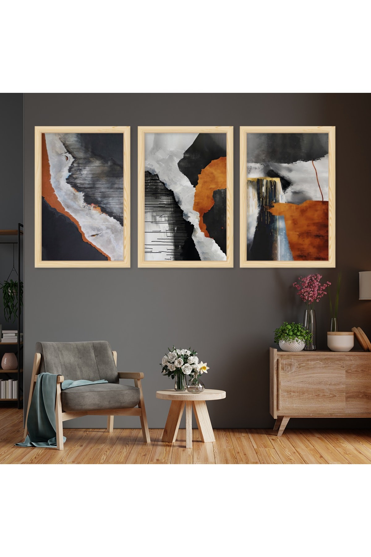 Özel Tasarım Ahşap Çerçeveli Modern Uv Baskı Tablo